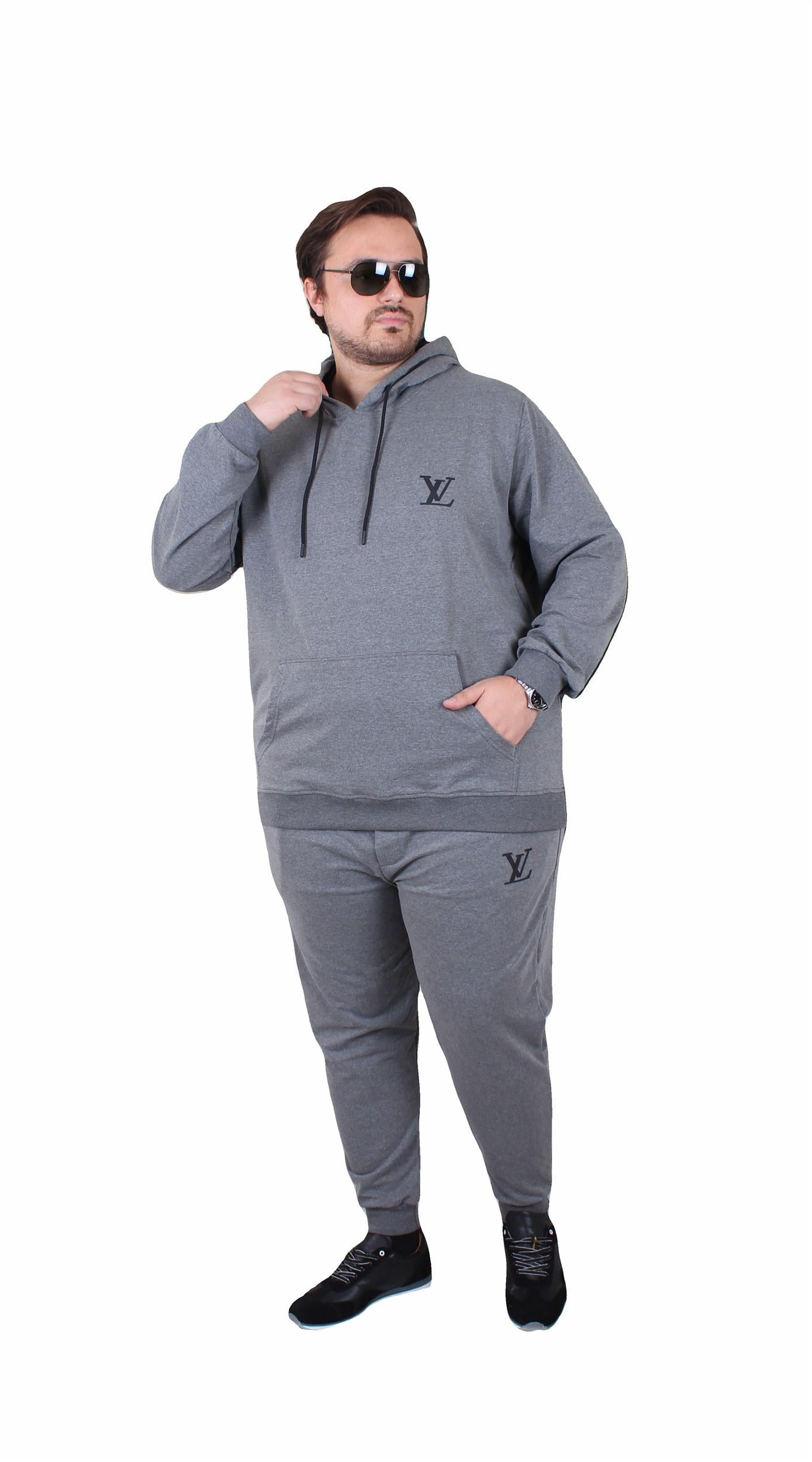 Erkek  Büyük Beden Eşofman Takım LVttn TK25601 ANTRASİT MELANJ