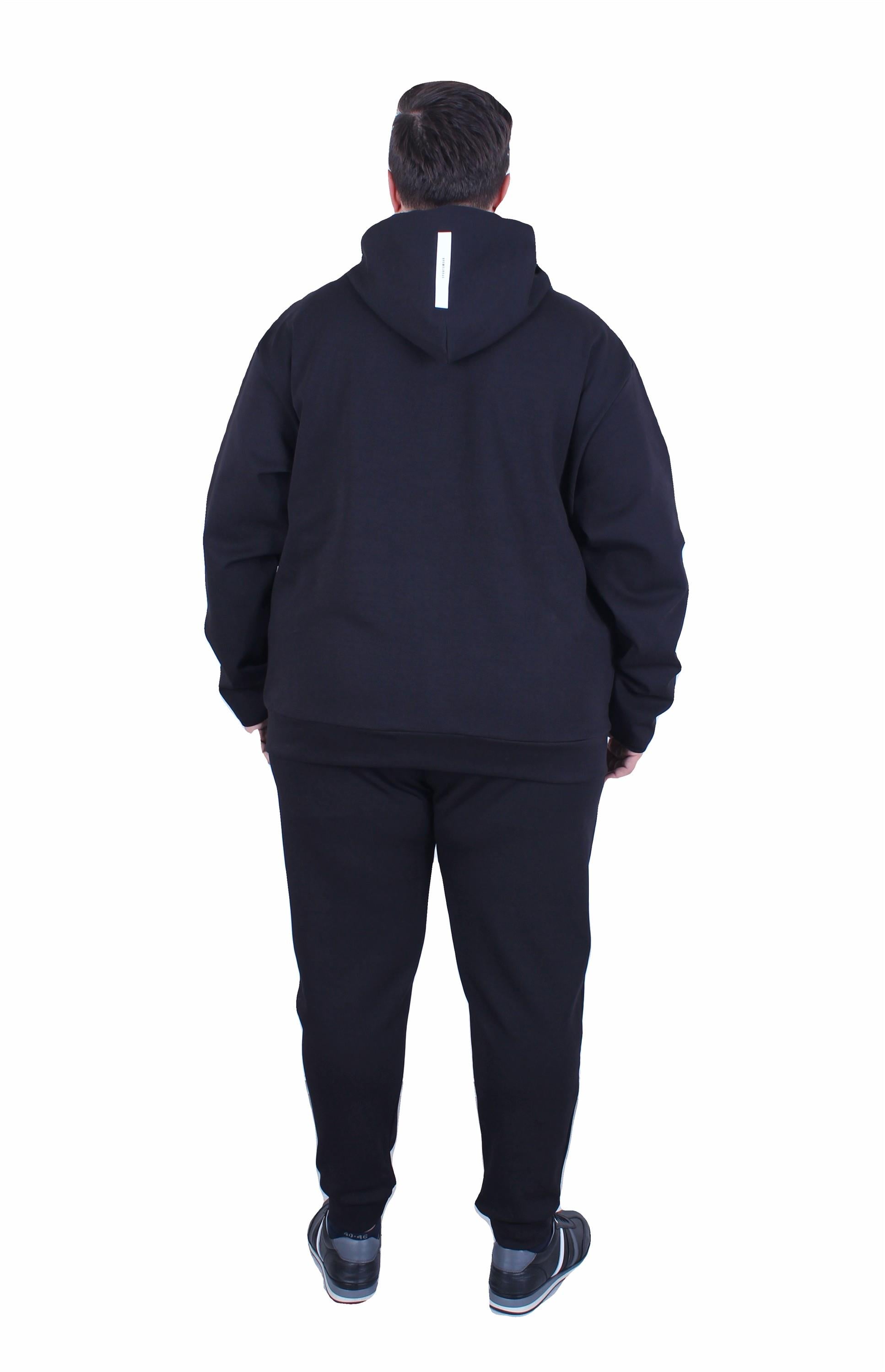 Erkek Büyük Beden Double Face Eşofman Takım ADDS TK25610 SIYAH