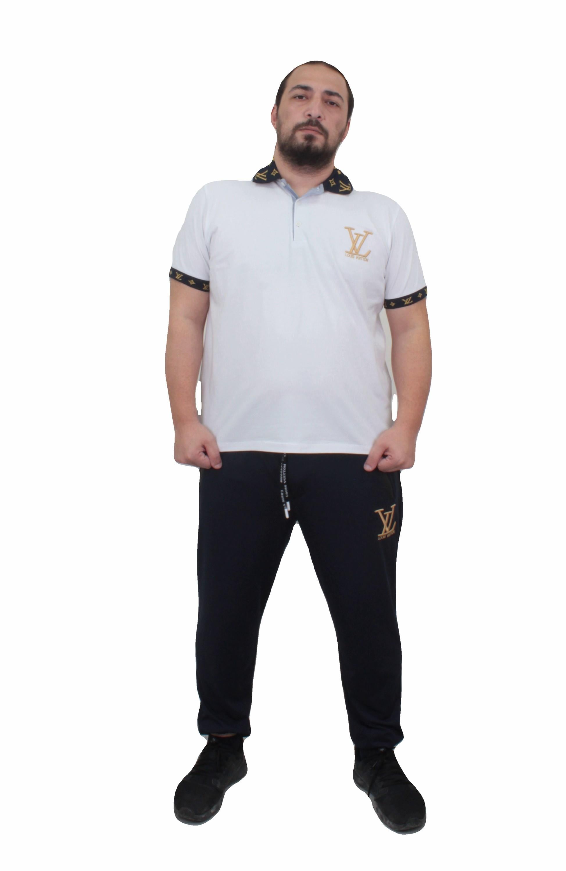 Erkek Büyük Beden yazlık üst Polo Yaka Eşofman Takım LW TK711 LACIVERT