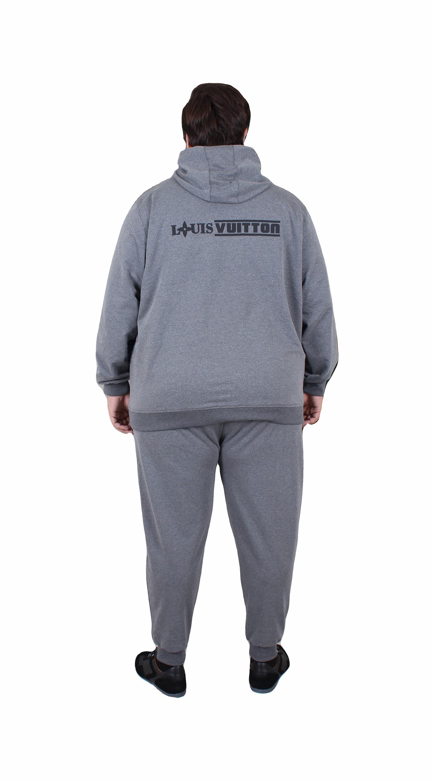 Erkek  Büyük Beden Eşofman Takım LVttn TK25601 ANTRASİT MELANJ