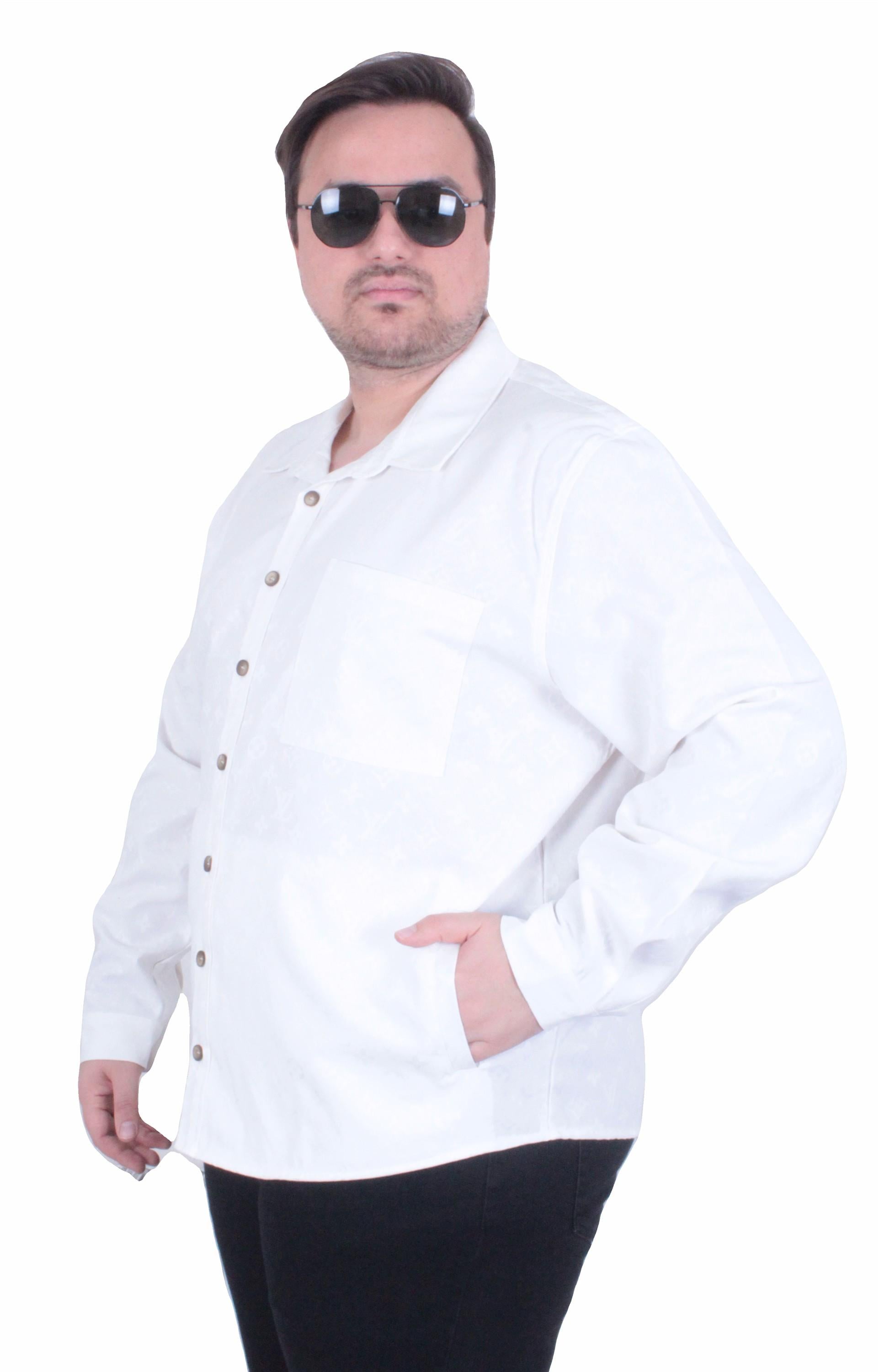 Erkek Büyük Beden Uzun Kollu Gömlek LV 25728 EKRU