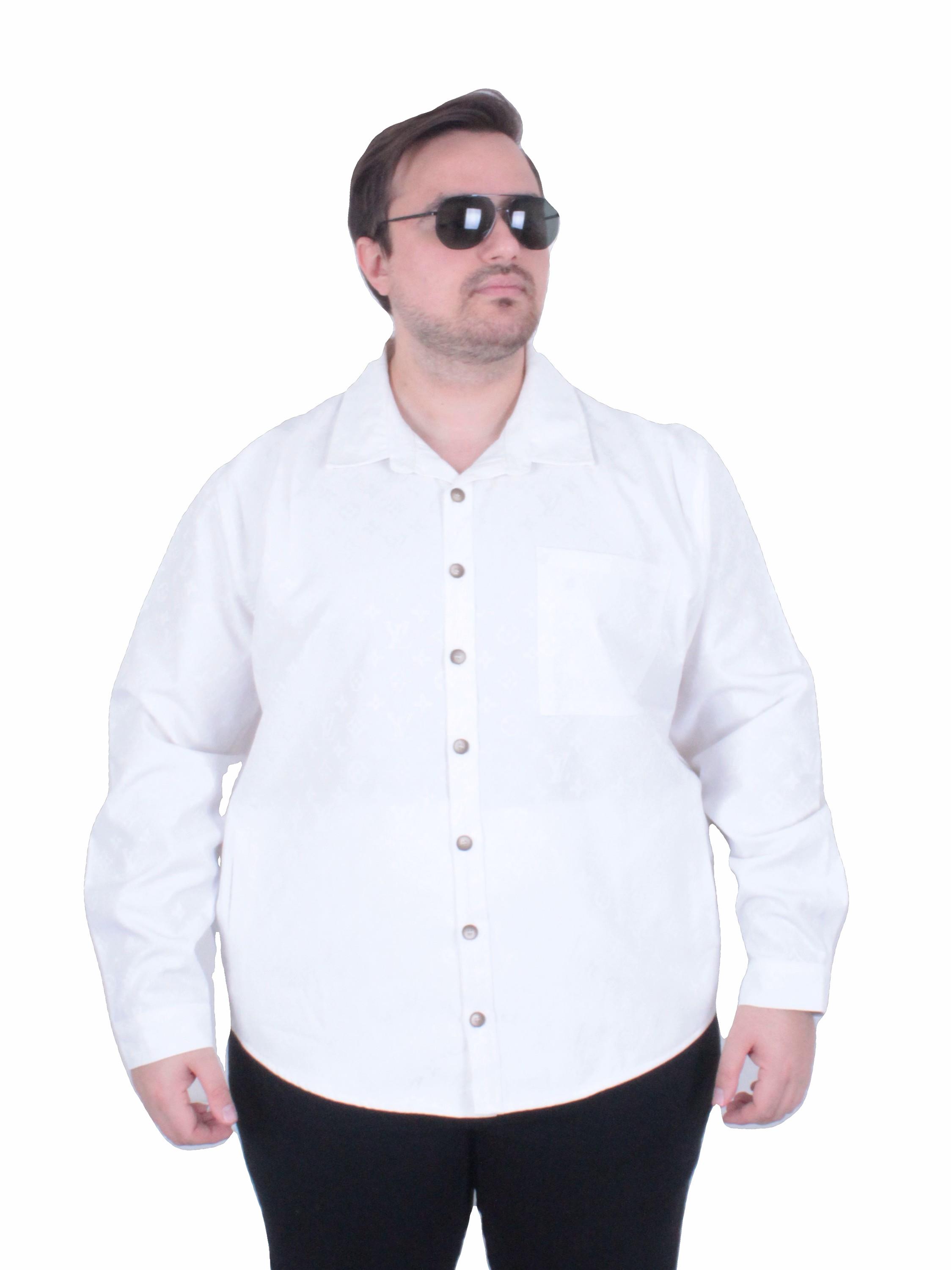 Erkek Büyük Beden Uzun Kollu Gömlek LV 25728 EKRU