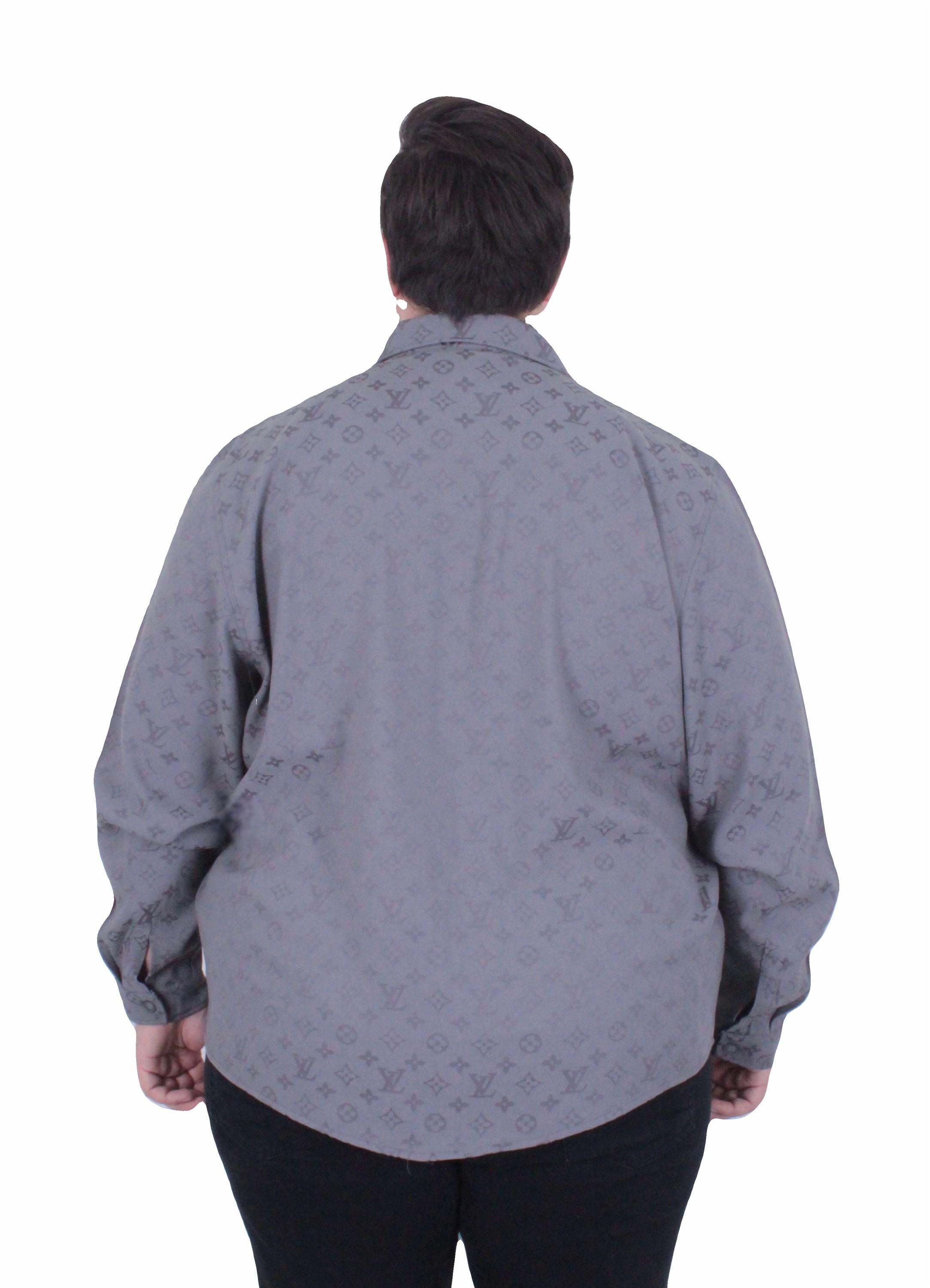 Erkek Büyük Beden Uzun Kollu Gömlek LV 25728 GRI