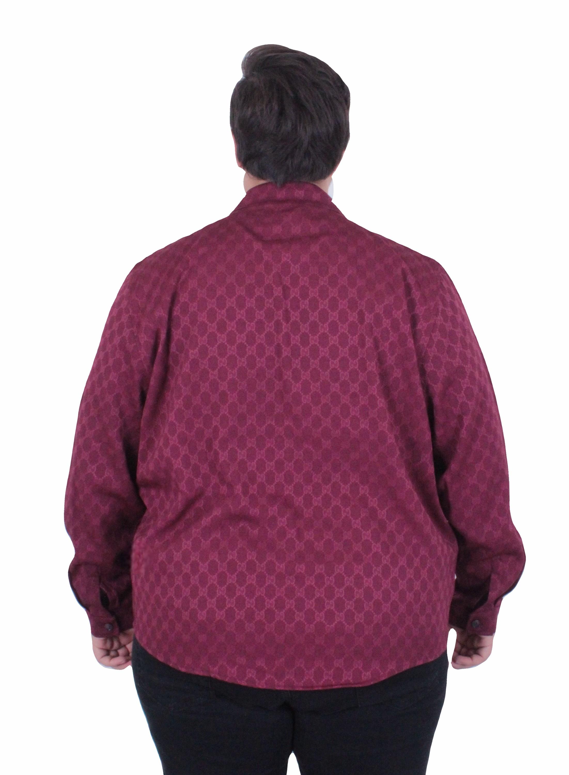 Erkek Büyük Beden Uzun Kollu Gömlek GCC 25729 BORDO