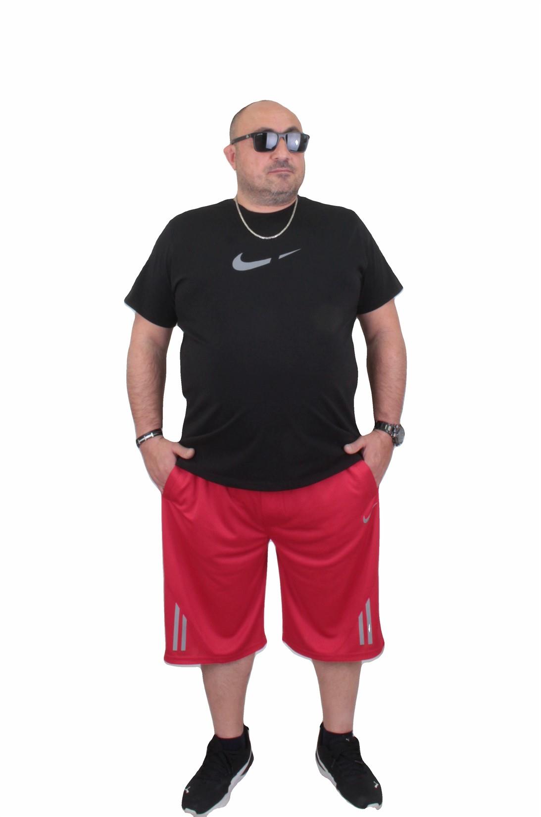 Erkek Büyük Beden Kapri-Tişört Takım NK TK720 KIRMIZI