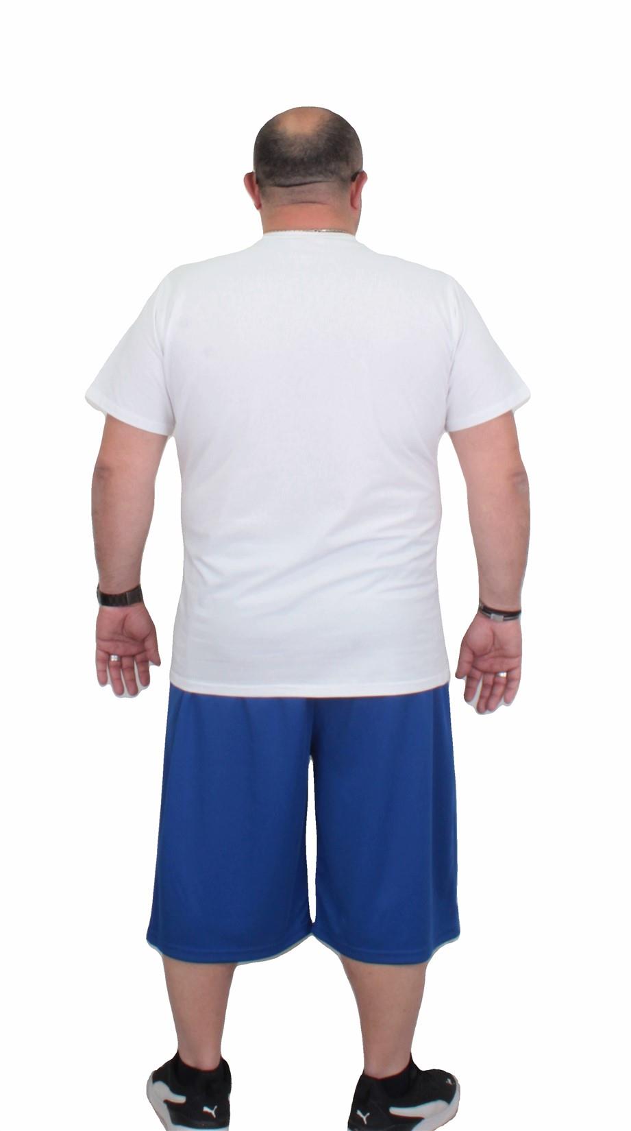 Erkek Büyük Beden Kapri-Kolsuz Tişört Takım PM TK721 SAKS