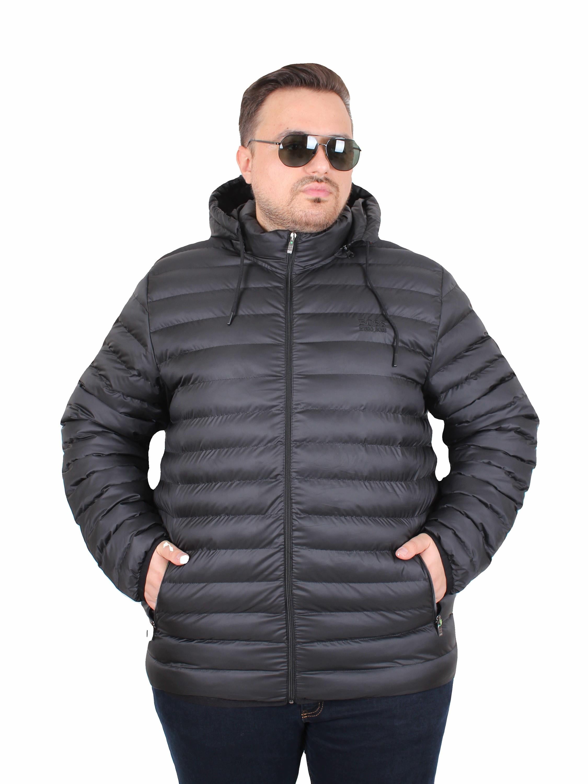 Erkek Büyük Beden Kapuşonlu Mont Bss 2501 SIYAH