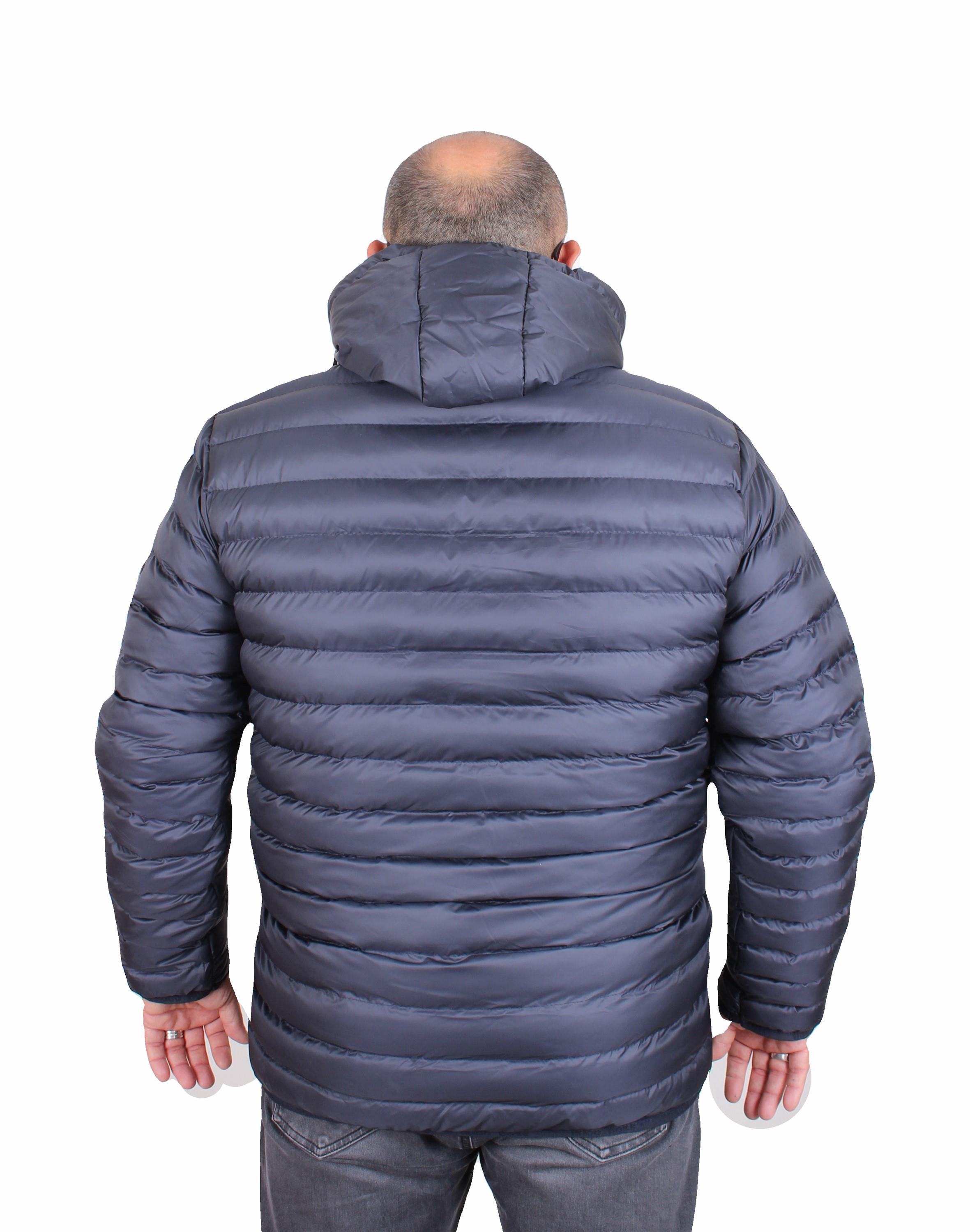 Erkek Büyük Beden Kapuşonlu Mont Bss 24825 LACIVERT