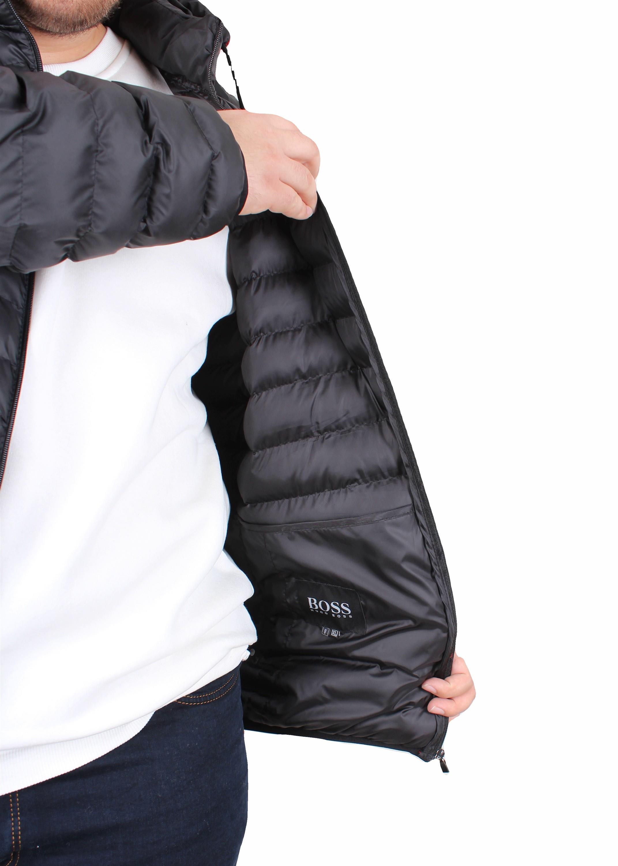 Erkek Büyük Beden Kapuşonlu Mont Bss 2501 SIYAH