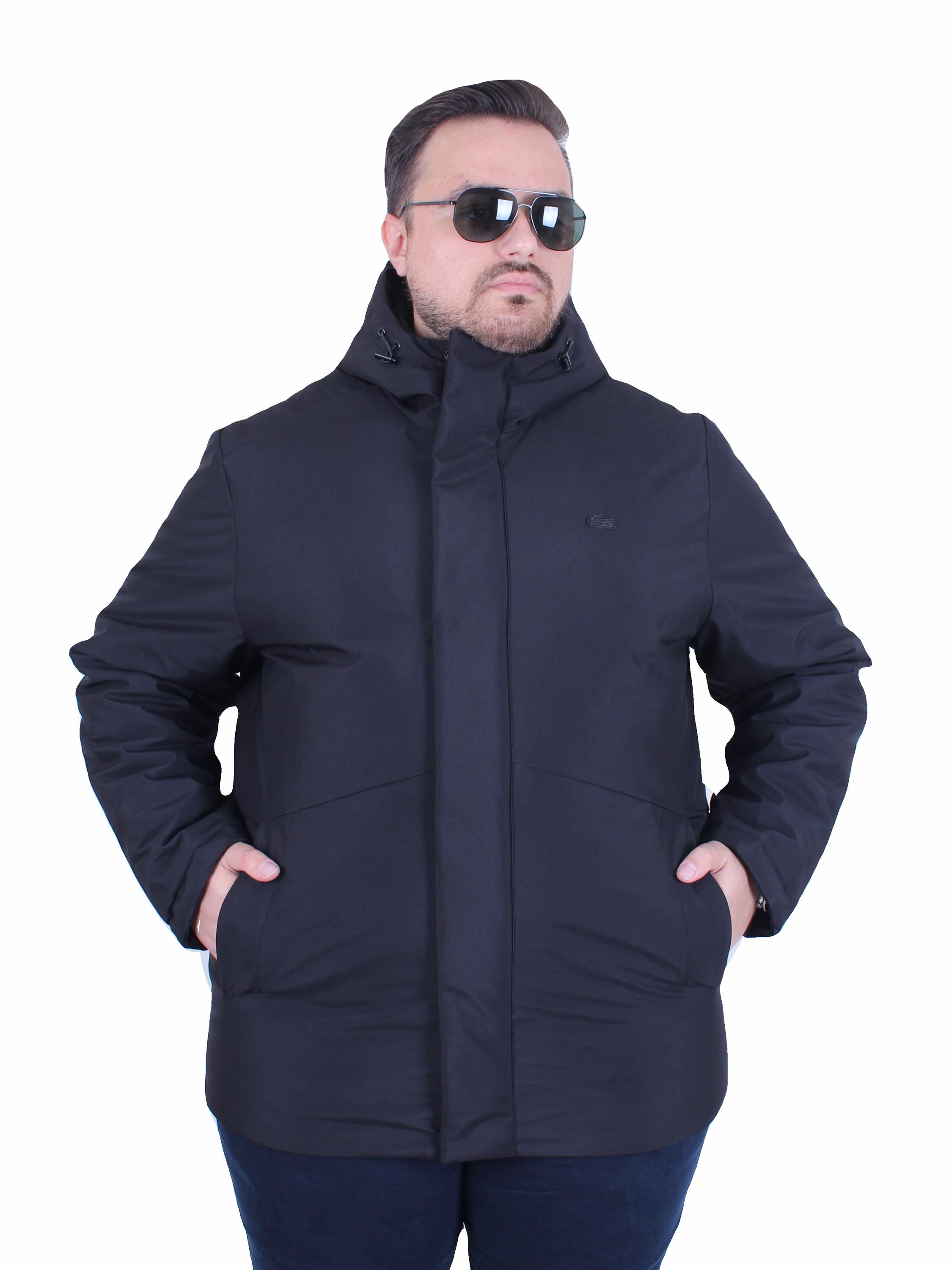 Erkek Büyük Beden Kapuşonlu Mont Lcst. 2503 SIYAH