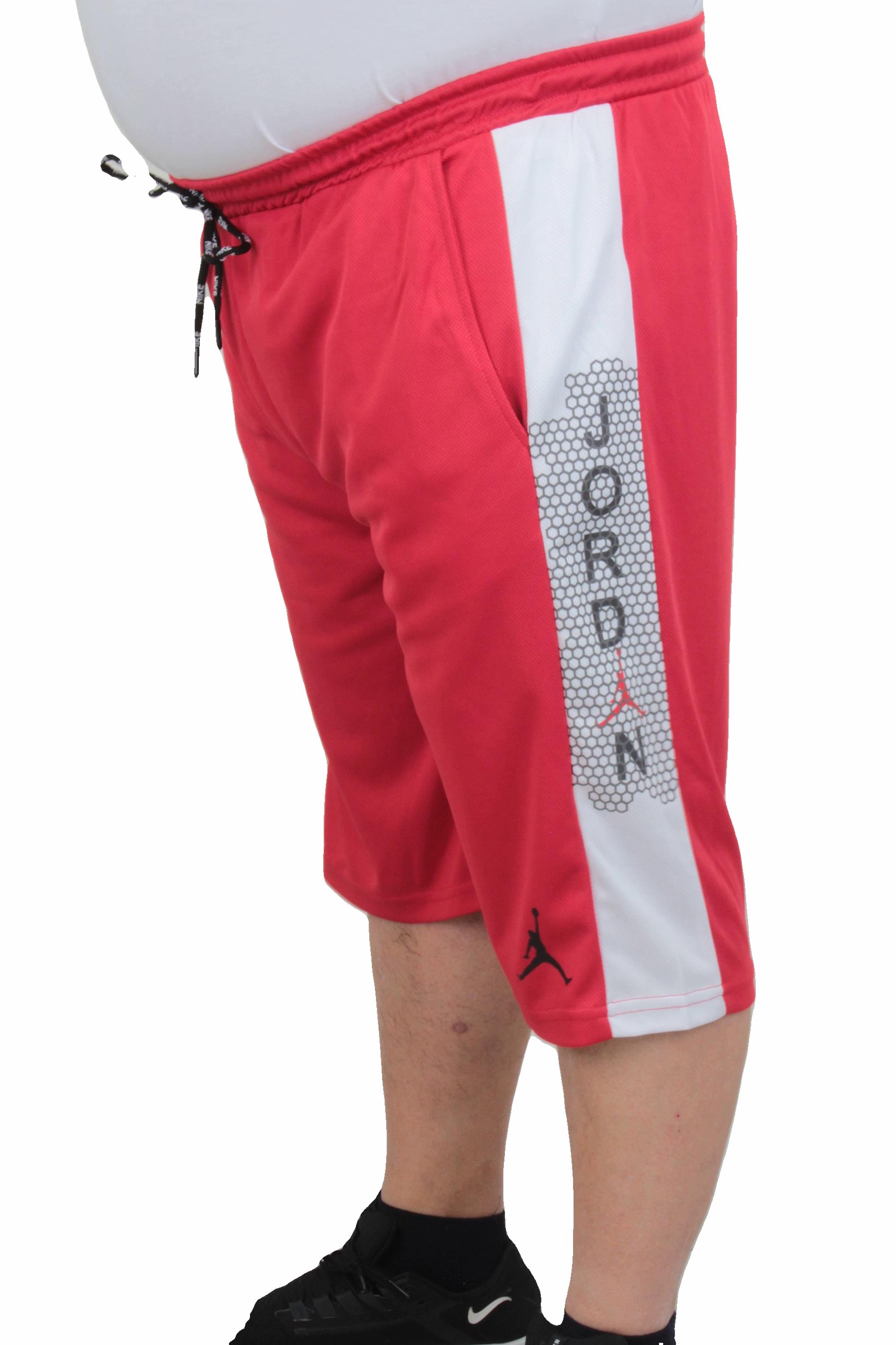 Erkek Büyük Beden Likralı Şort Damla Desen NKE 24638 KIRMIZI