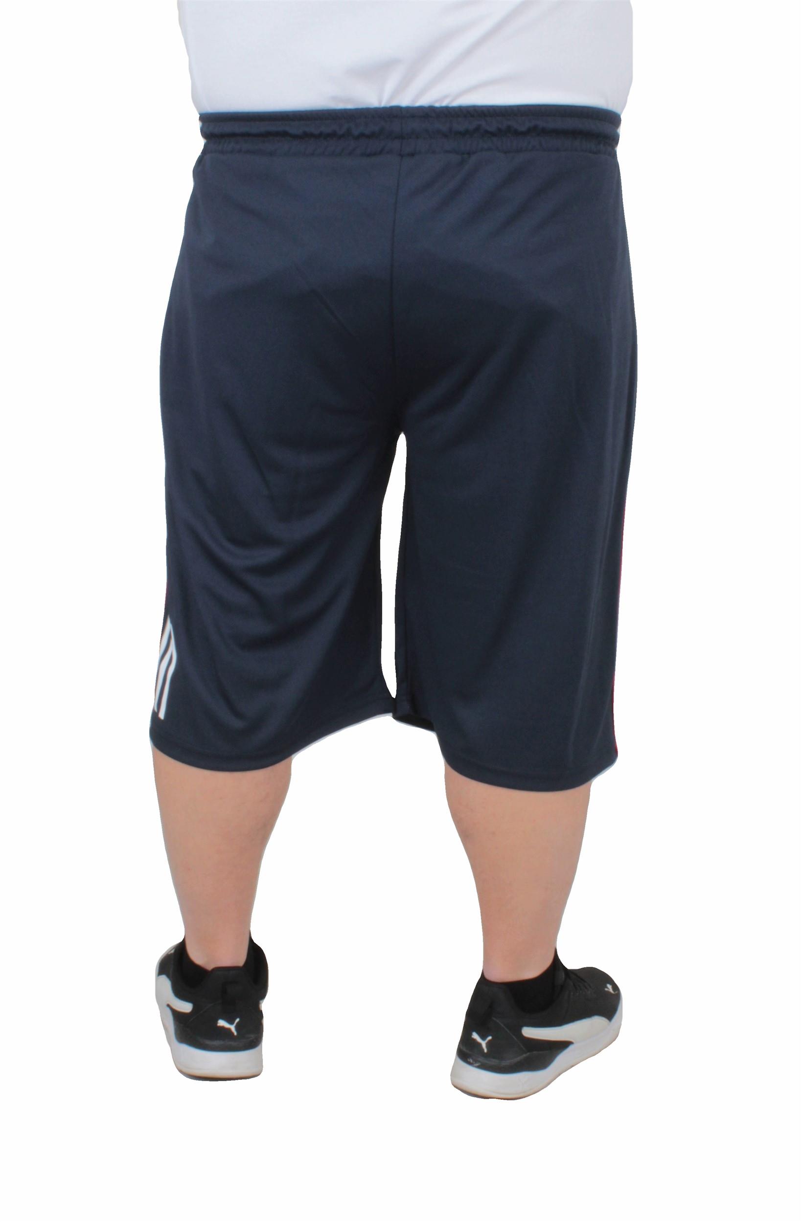 Erkek Büyük Beden Likralı Şort Damla Desen 24636 LACIVERT