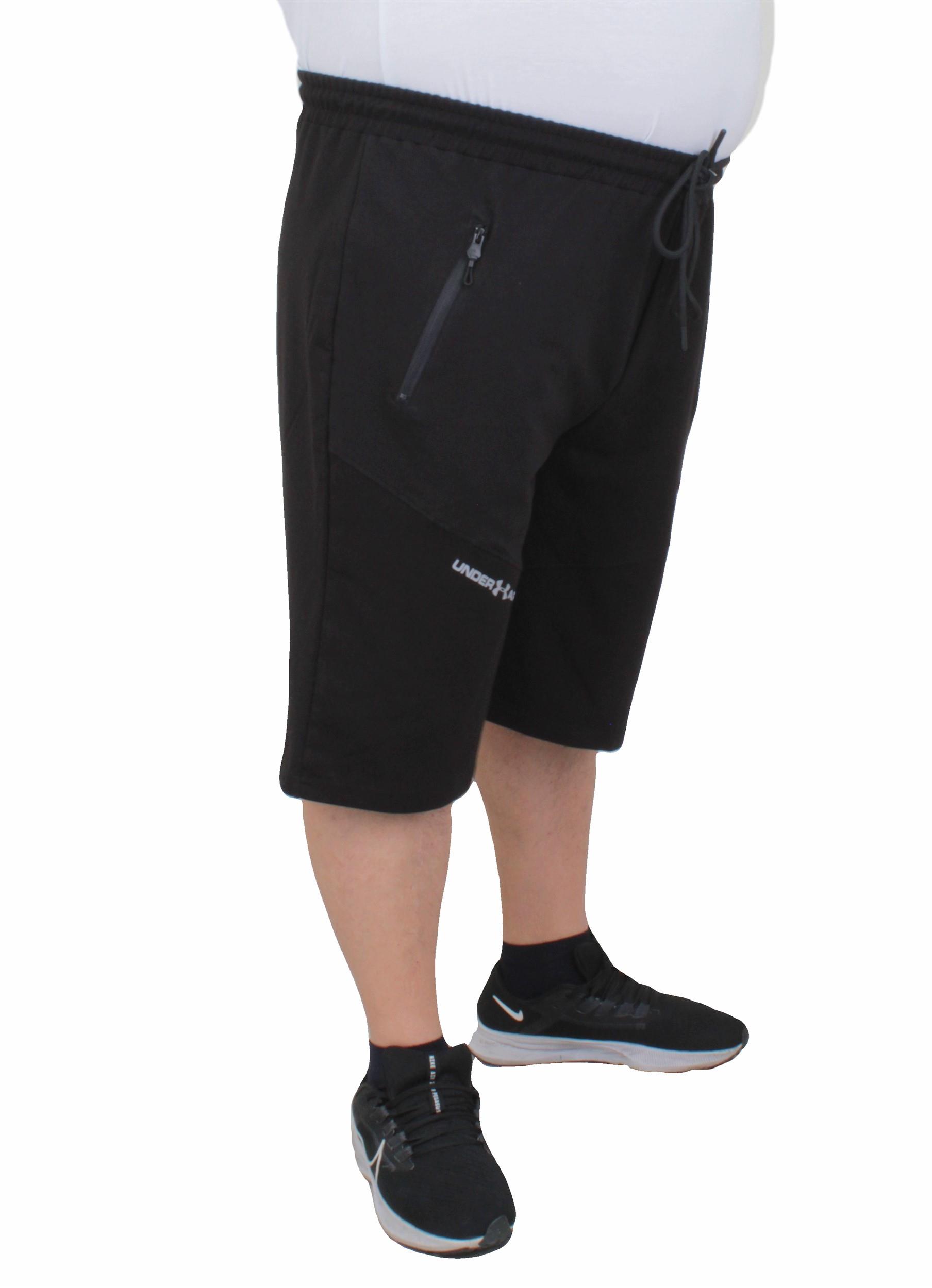 Büyük Beden Erkek Penye Şort UAR 24627 SIYAH