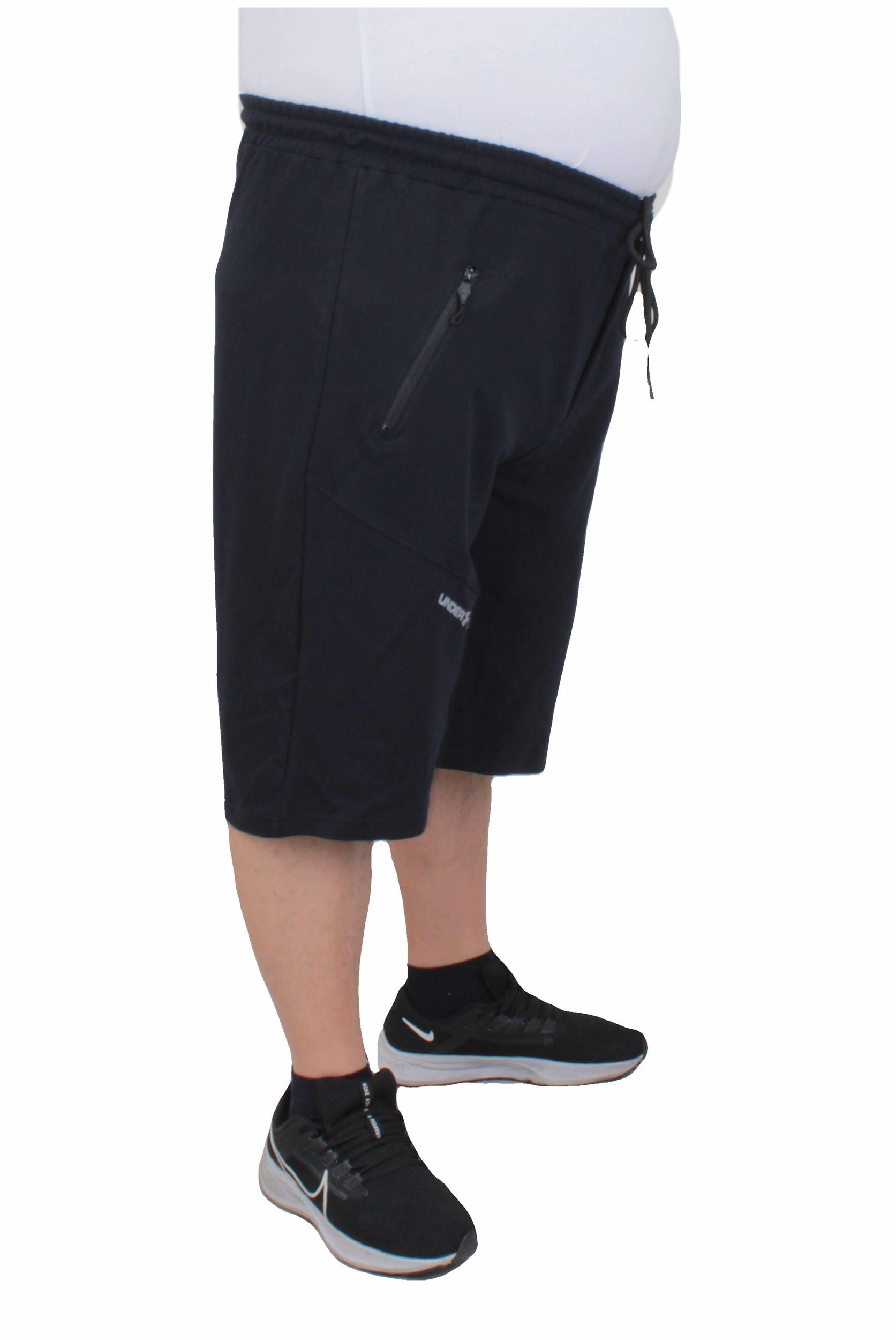 Büyük Beden Erkek Penye Şort UAR 24627 LACIVERT