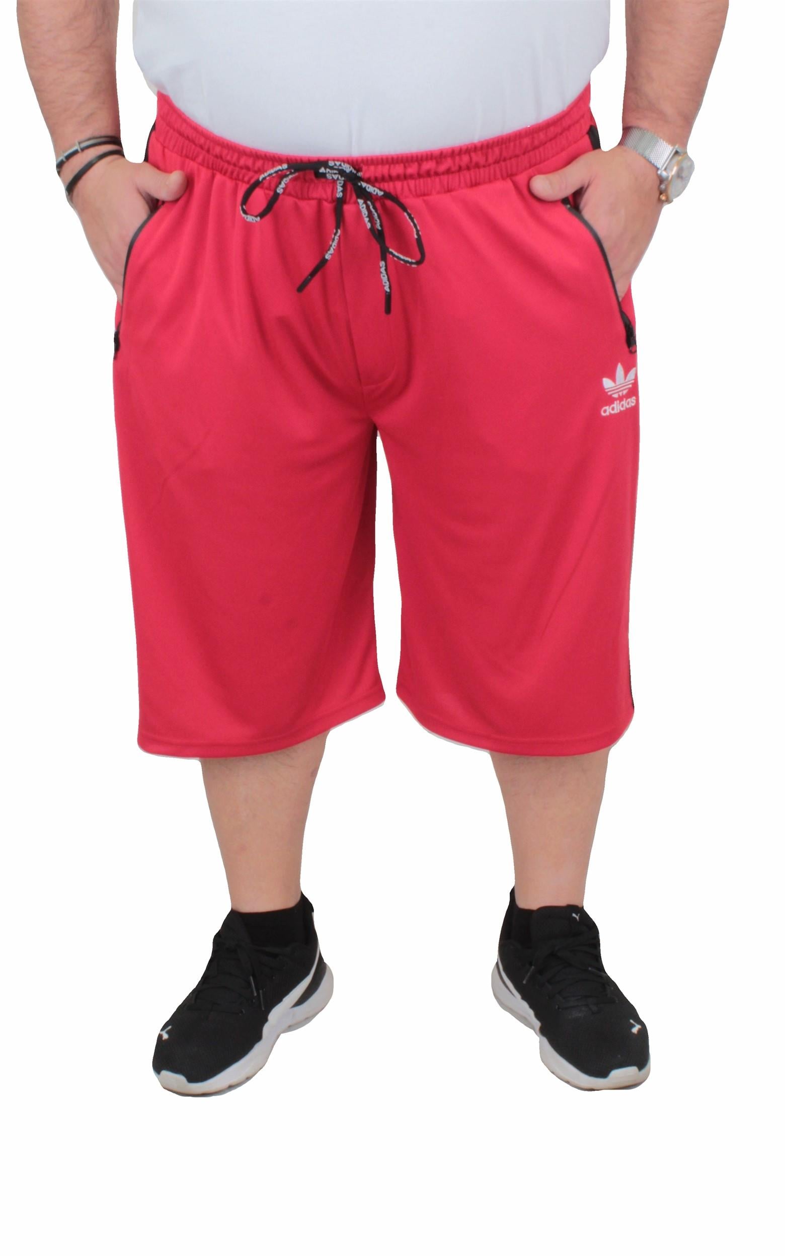 Erkek Büyük Beden Likralı Şort Damla Desen 24636 KIRMIZI