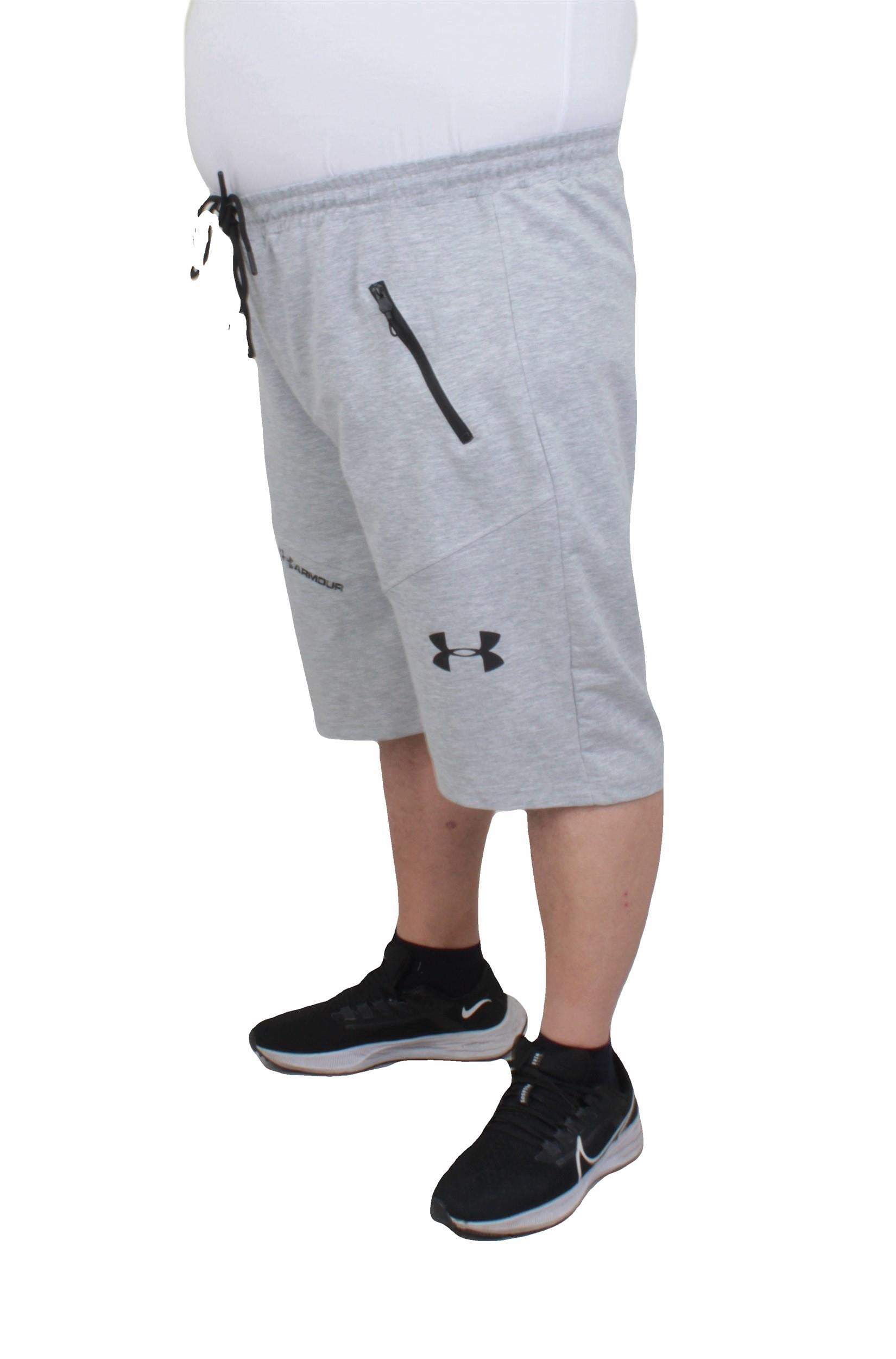 Büyük Beden Erkek Penye Şort UAR 24627 GRI MELANJ