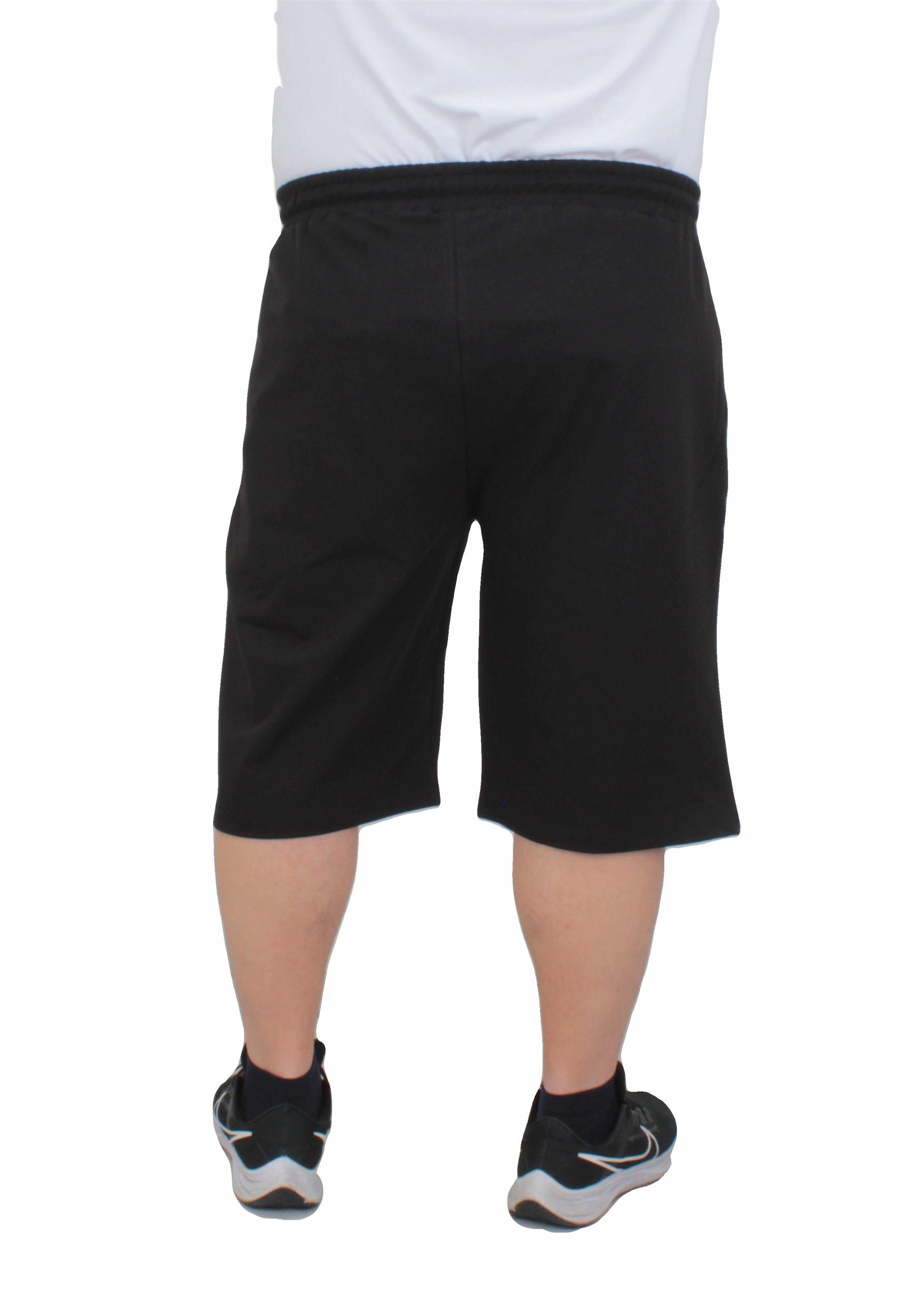 Büyük Beden Erkek Penye Şort UAR 24627 SIYAH