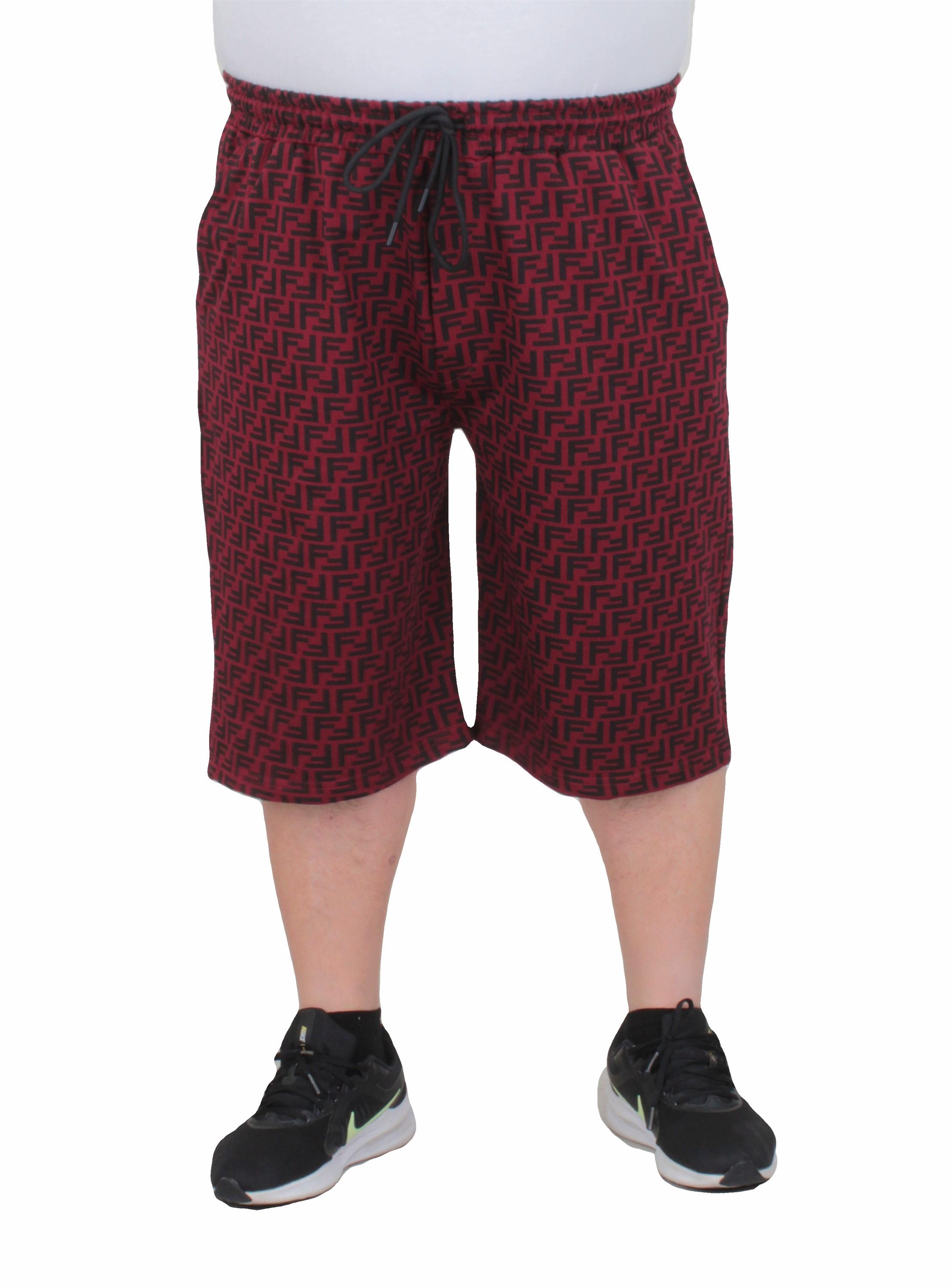 Erkek Büyük Beden FND Şort 24642 BORDO