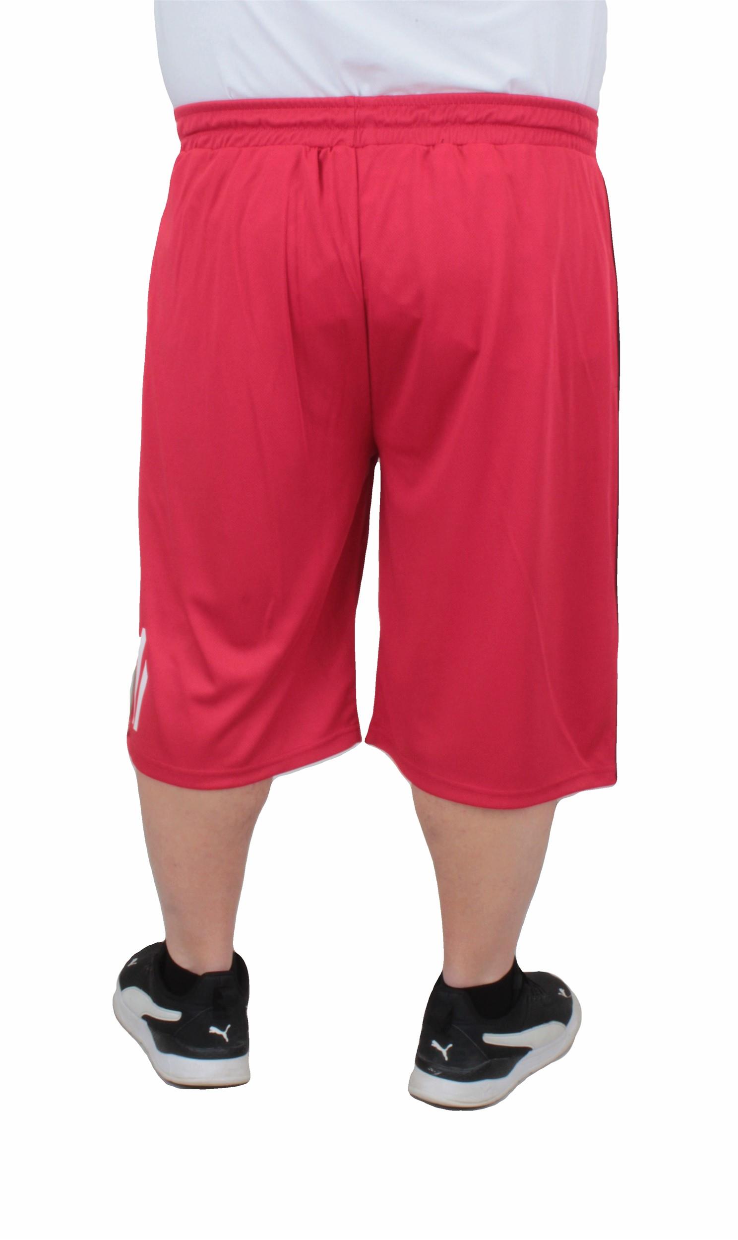 Erkek Büyük Beden Likralı Şort Damla Desen 24636 KIRMIZI