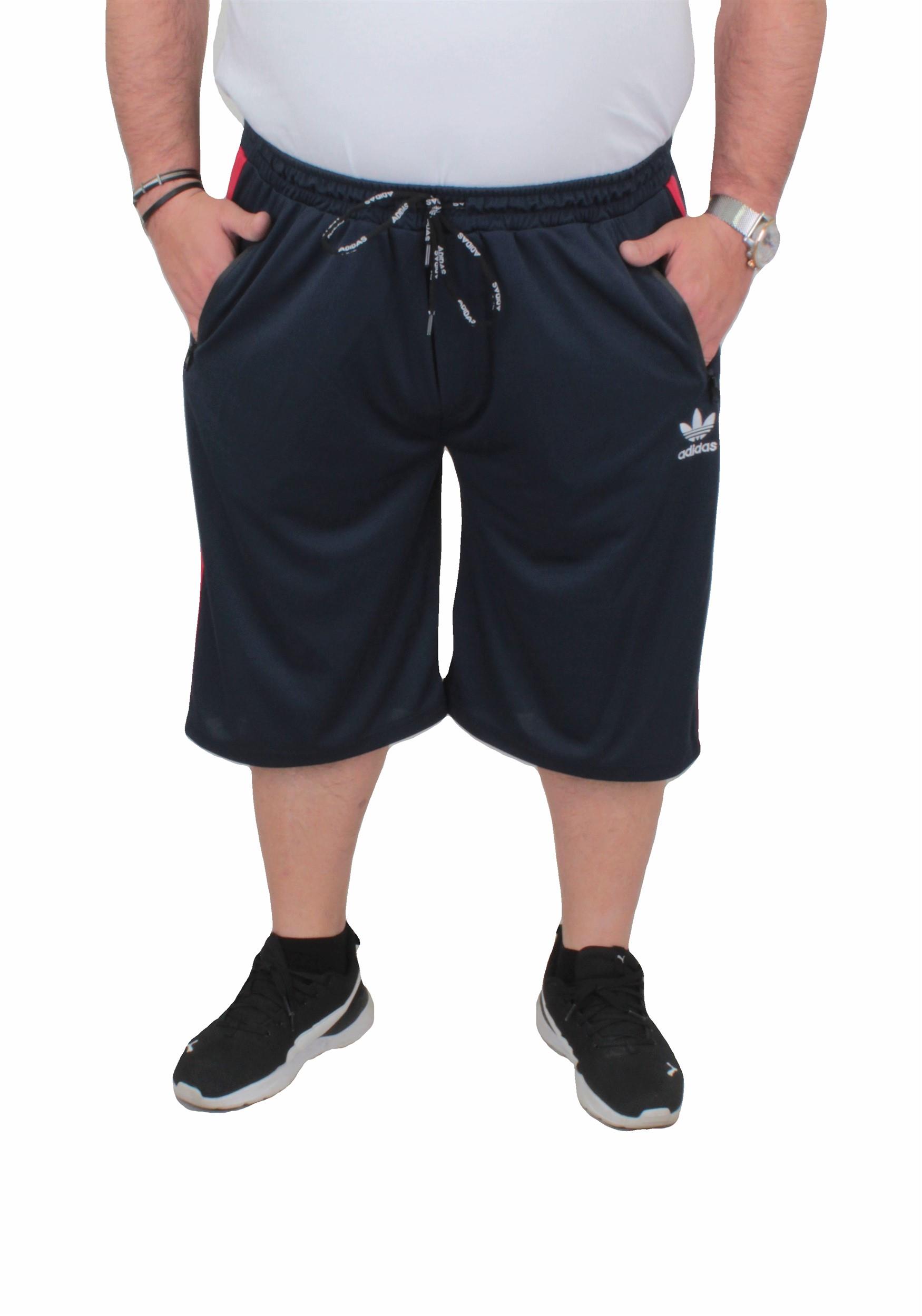 Erkek Büyük Beden Likralı Şort Damla Desen 24636 LACIVERT