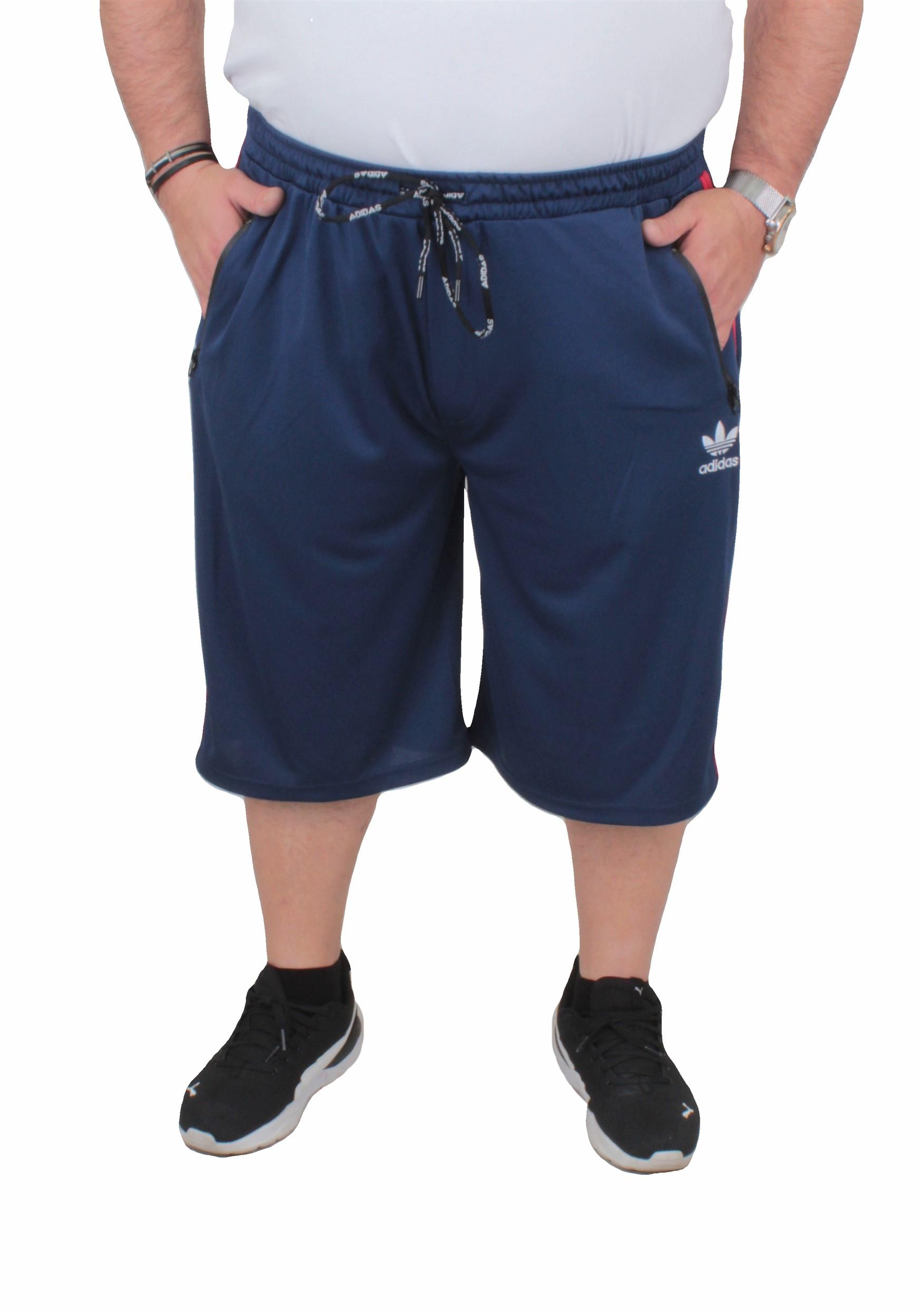 Erkek Büyük Beden Likralı Şort Damla Desen 24636 Marin