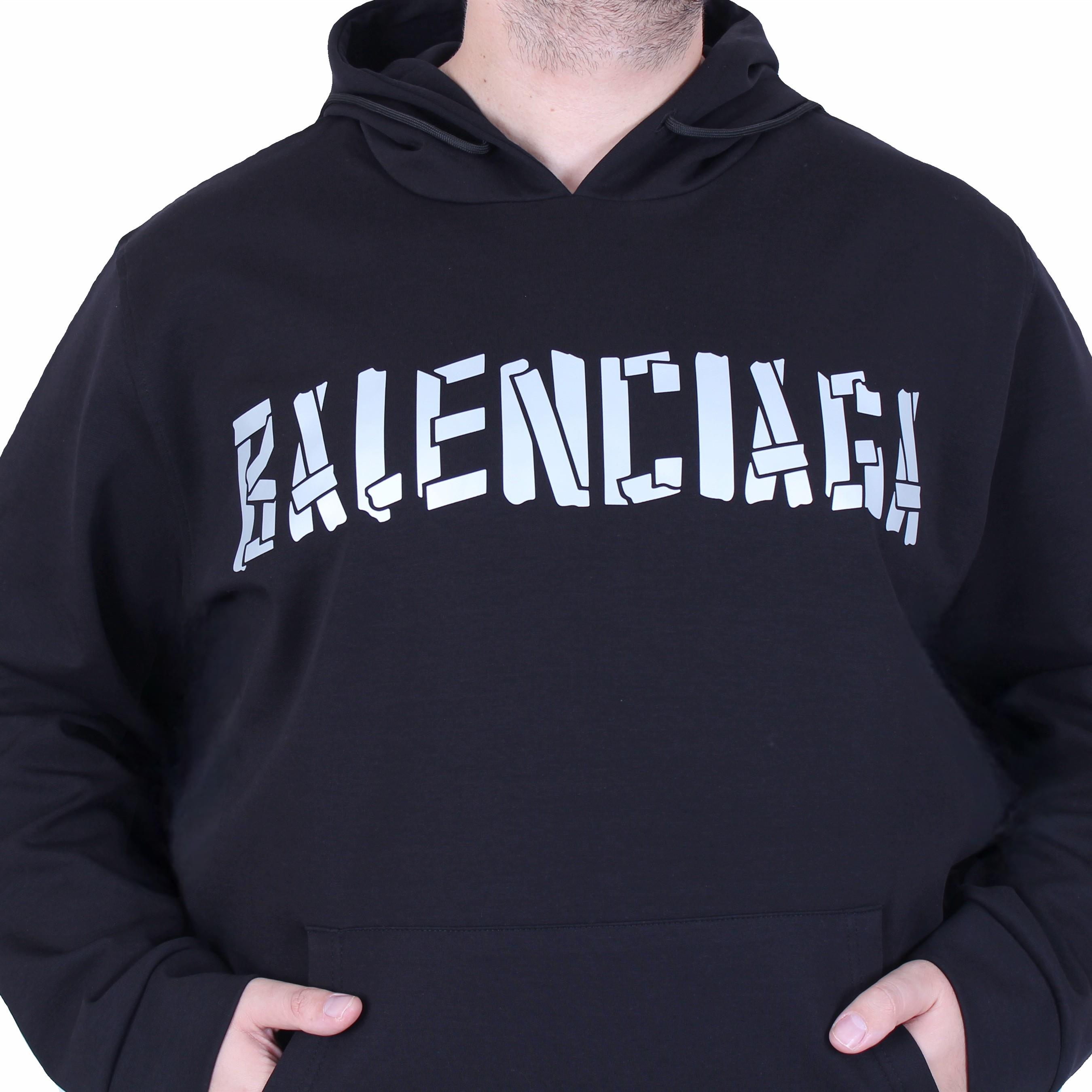 Erkek Büyük Beden Kapüşonlu Sweat Double Face Blnciaga 25708 SIYAH