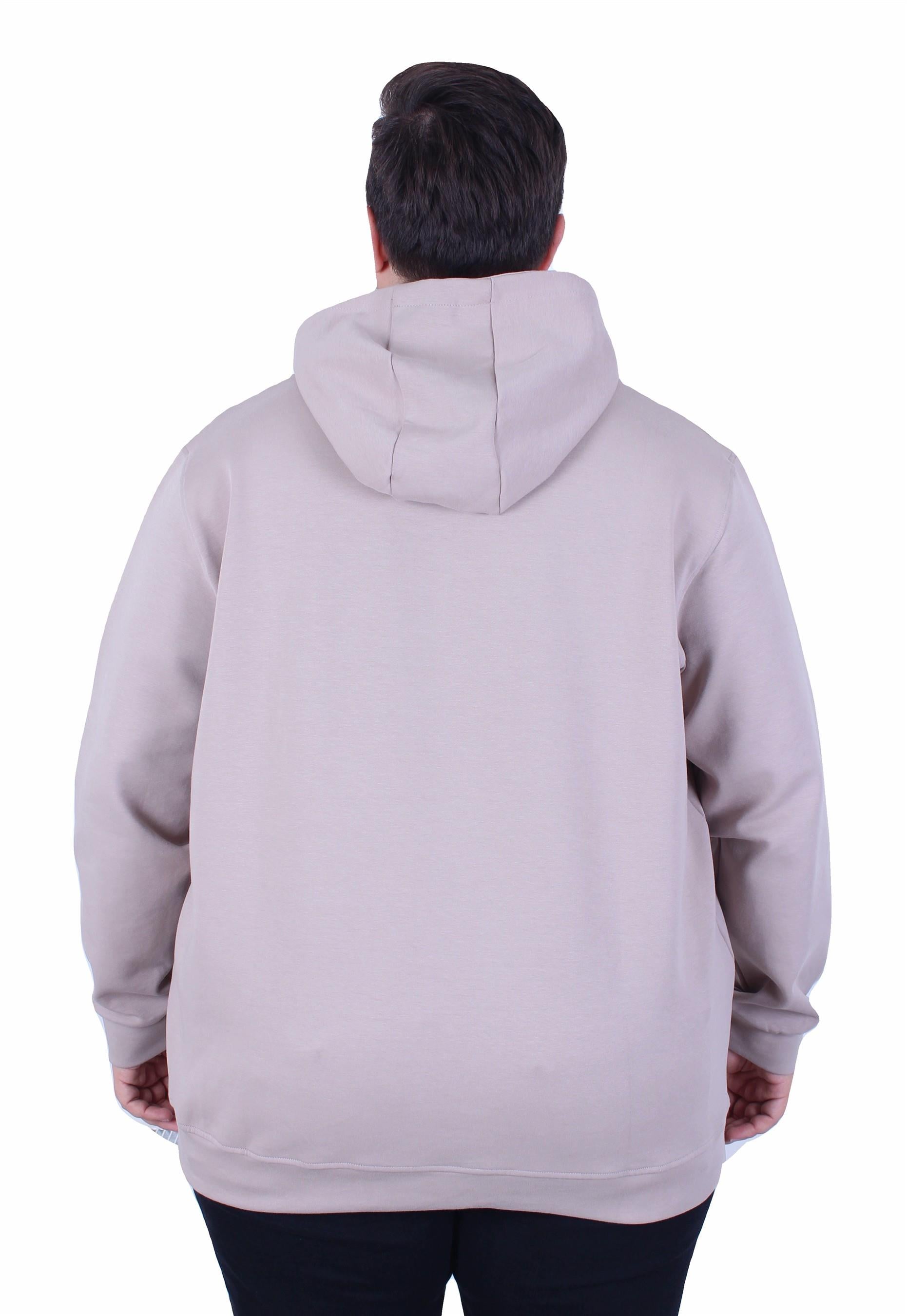 Erkek Büyük Beden Kapüşonlu Sweat Double Face Blnciaga 25708 BEJ