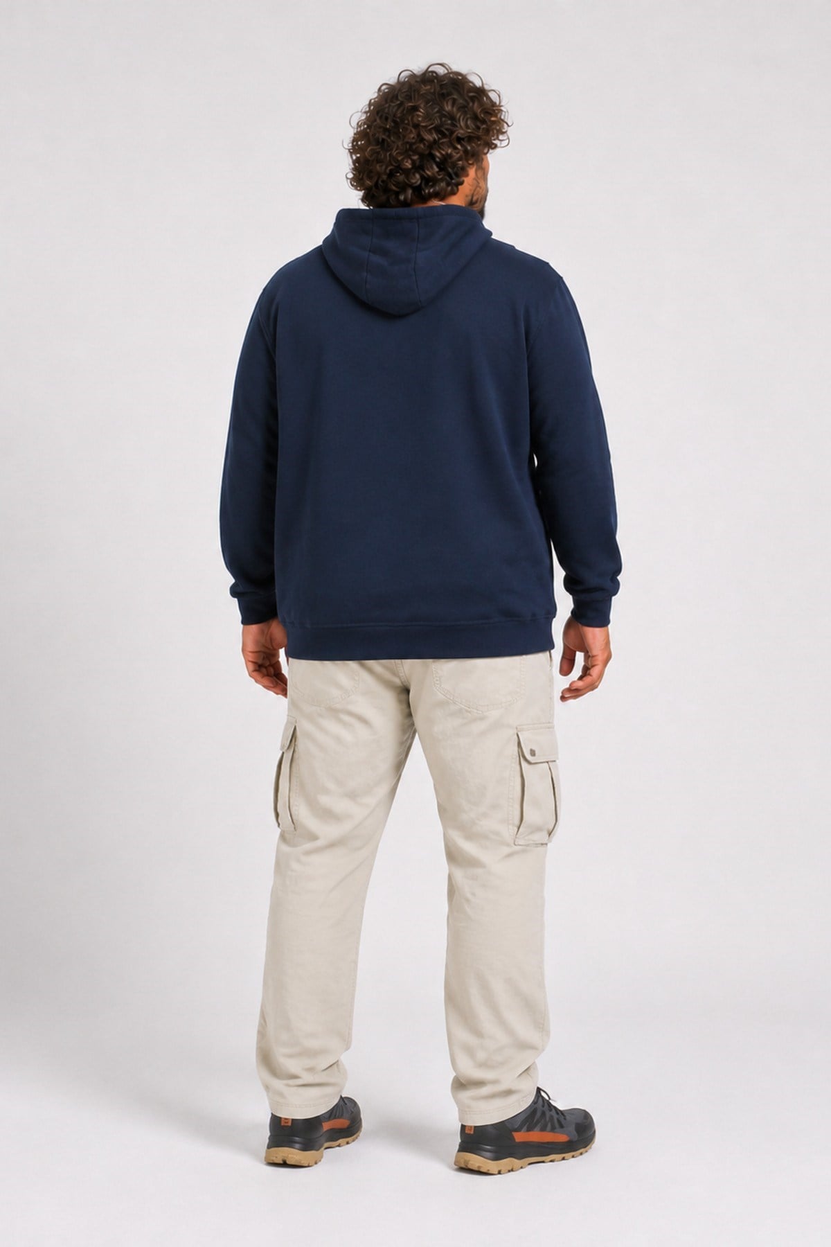 Erkek Büyük Beden Kapüşonlu Sweat Double Face DSQ 25712 LACIVERT