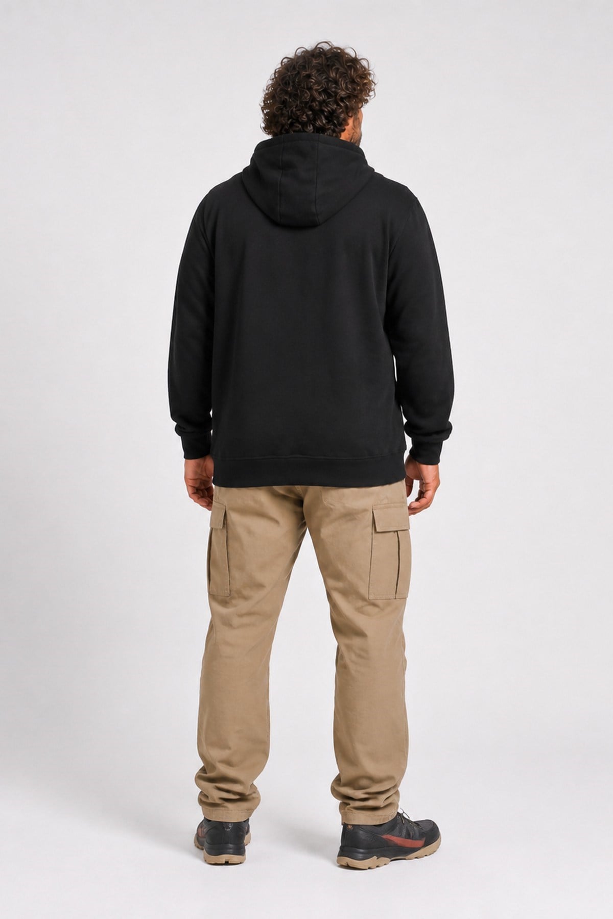 Erkek Büyük Beden Kapüşonlu Sweat Double Face DSQ 25712 SIYAH