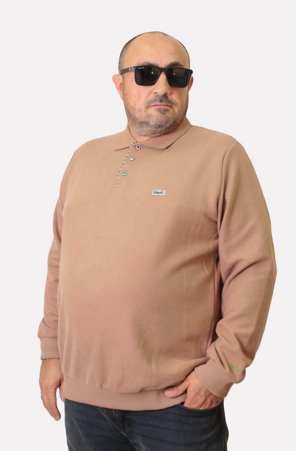 Erkek Büyük Beden Polo Yaka Sweat Lcs.24401 S.KAHVE