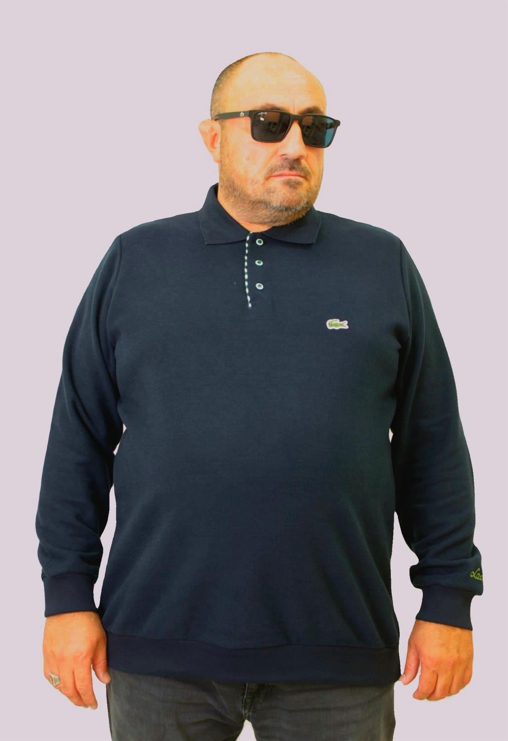 Erkek Büyük Beden Polo Yaka Sweat Lcs.24401 LACIVERT