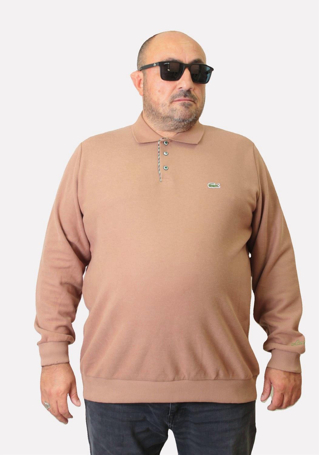 Erkek Büyük Beden Polo Yaka Sweat Lcs.24401 S.KAHVE