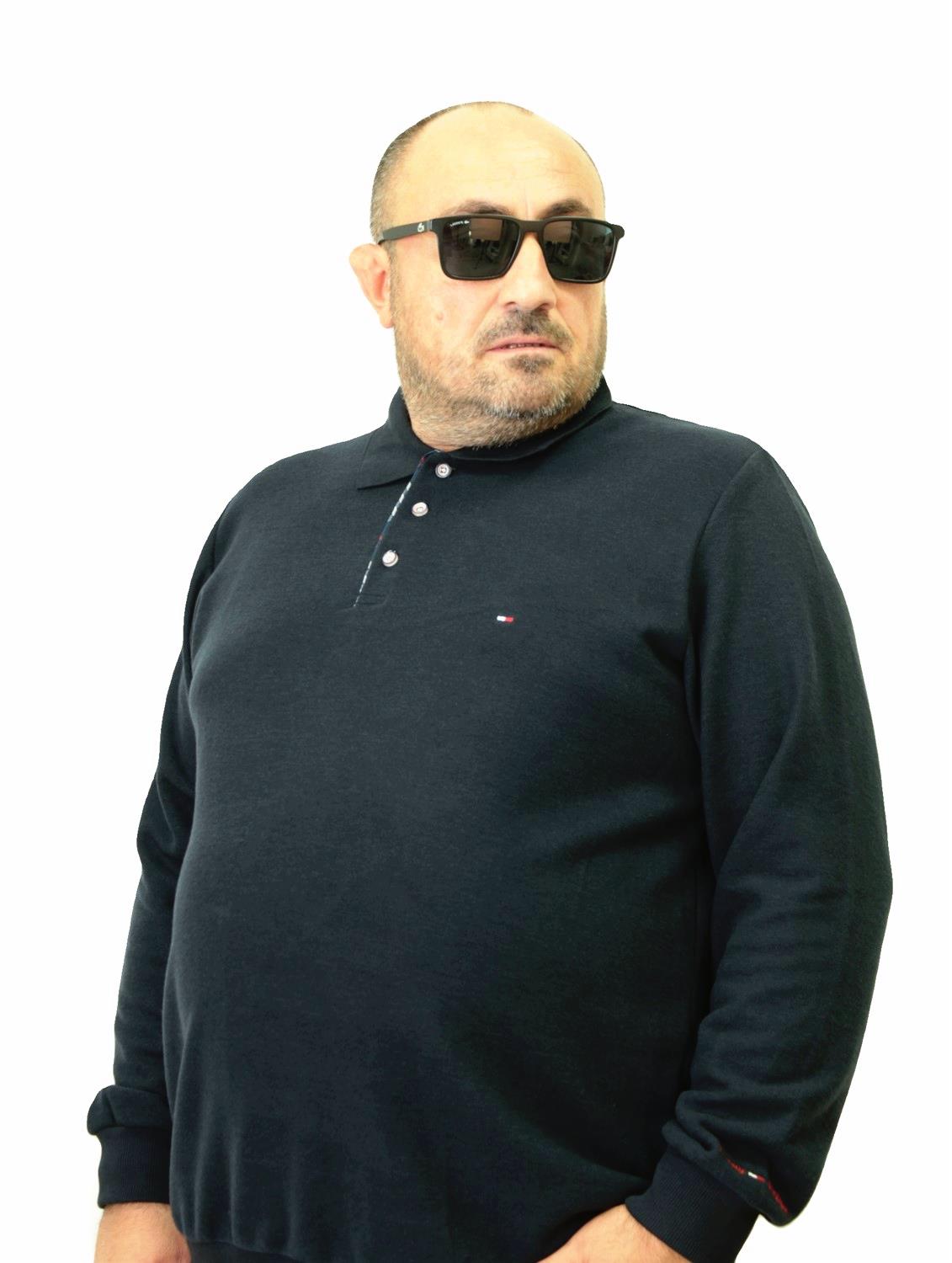 Erkek Büyük Beden Polo Yaka Sweat Tmy.24402 LACIVERT