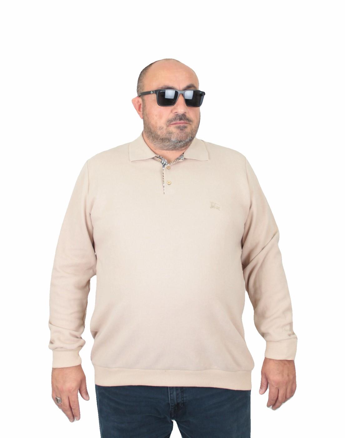 Erkek Büyük Beden Polo Yaka Sweat Brb 24400 BEJ