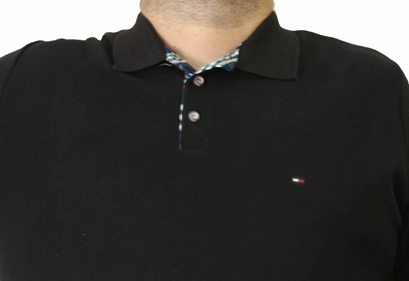 Erkek Büyük Beden Polo Yaka Sweat Tmy.24402 SIYAH