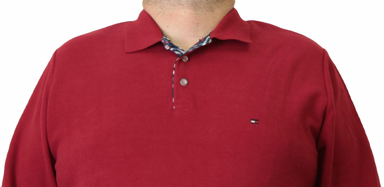 Erkek Büyük Beden Polo Yaka Sweat Tmy.24402 BORDO