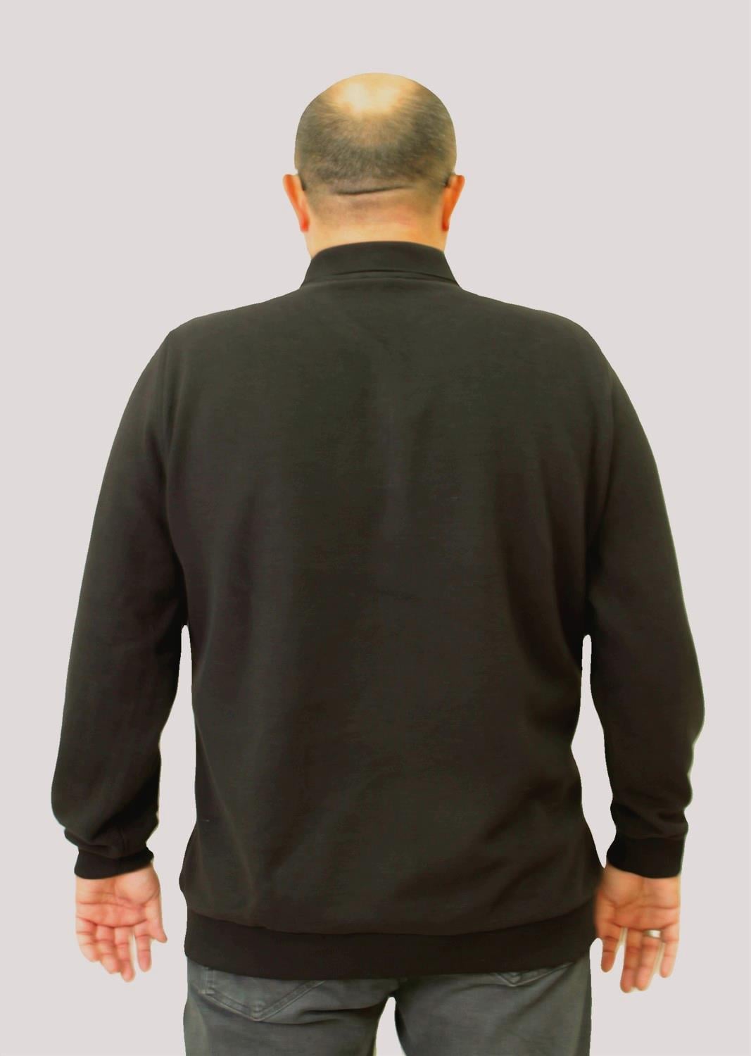 Erkek Büyük Beden Polo Yaka Sweat Lcs.24401 SIYAH