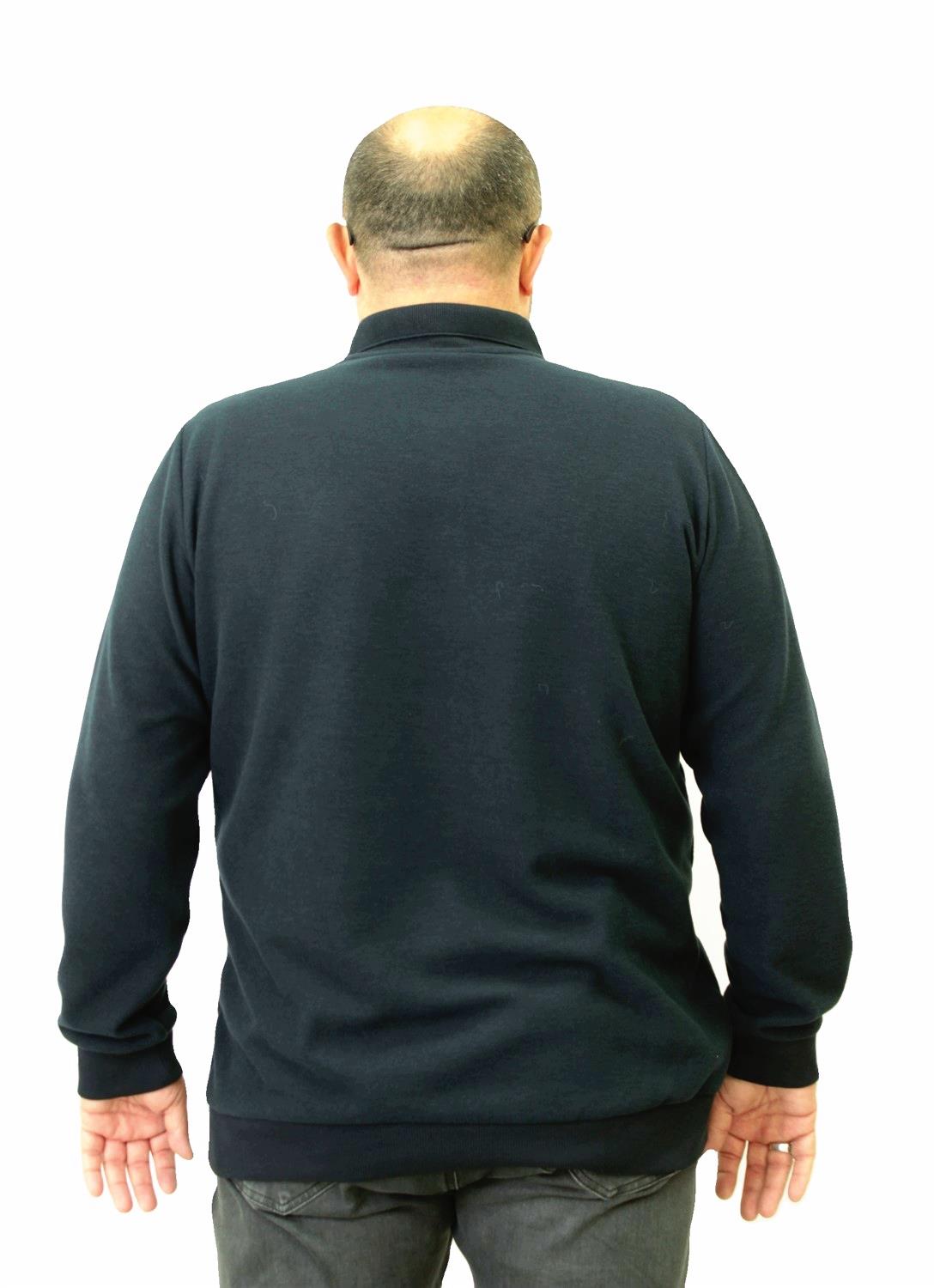 Erkek Büyük Beden Polo Yaka Sweat Tmy.24402 LACIVERT