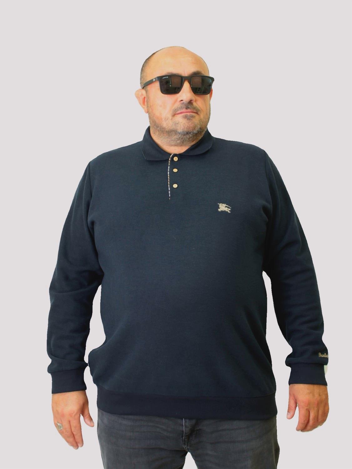 Erkek Büyük Beden Polo Yaka Sweat Brb 24400 LACIVERT