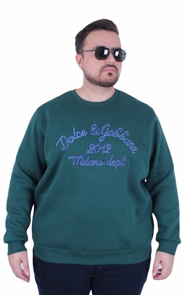 Erkek Büyük Beden Bisiklet Yaka Sweatshirt D&G 25726 NEFTI