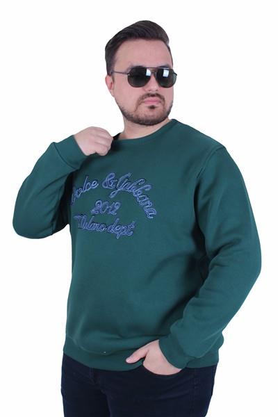 Erkek Büyük Beden Bisiklet Yaka Sweatshirt D&G 25726 NEFTI