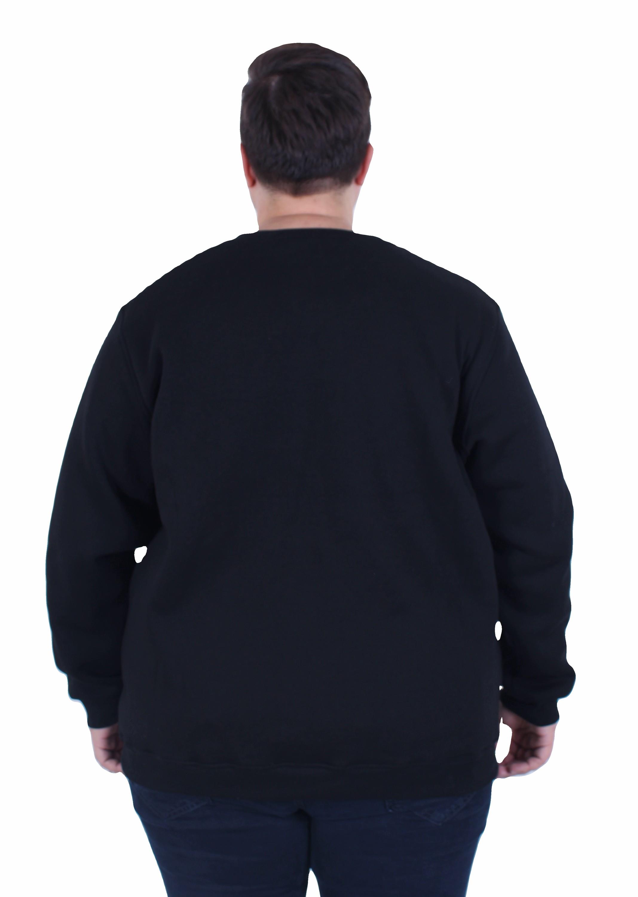 Erkek Büyük Beden Bisiklet Yaka 3ip Sweat Blnciaga 25724 SIYAH