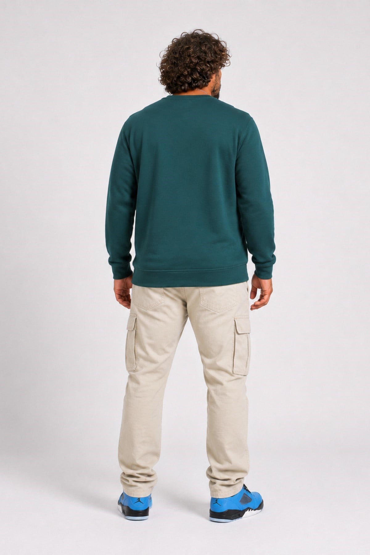 Erkek Büyük Beden Bisiklet Yaka Sweatshirt D&G 25726 NEFTI