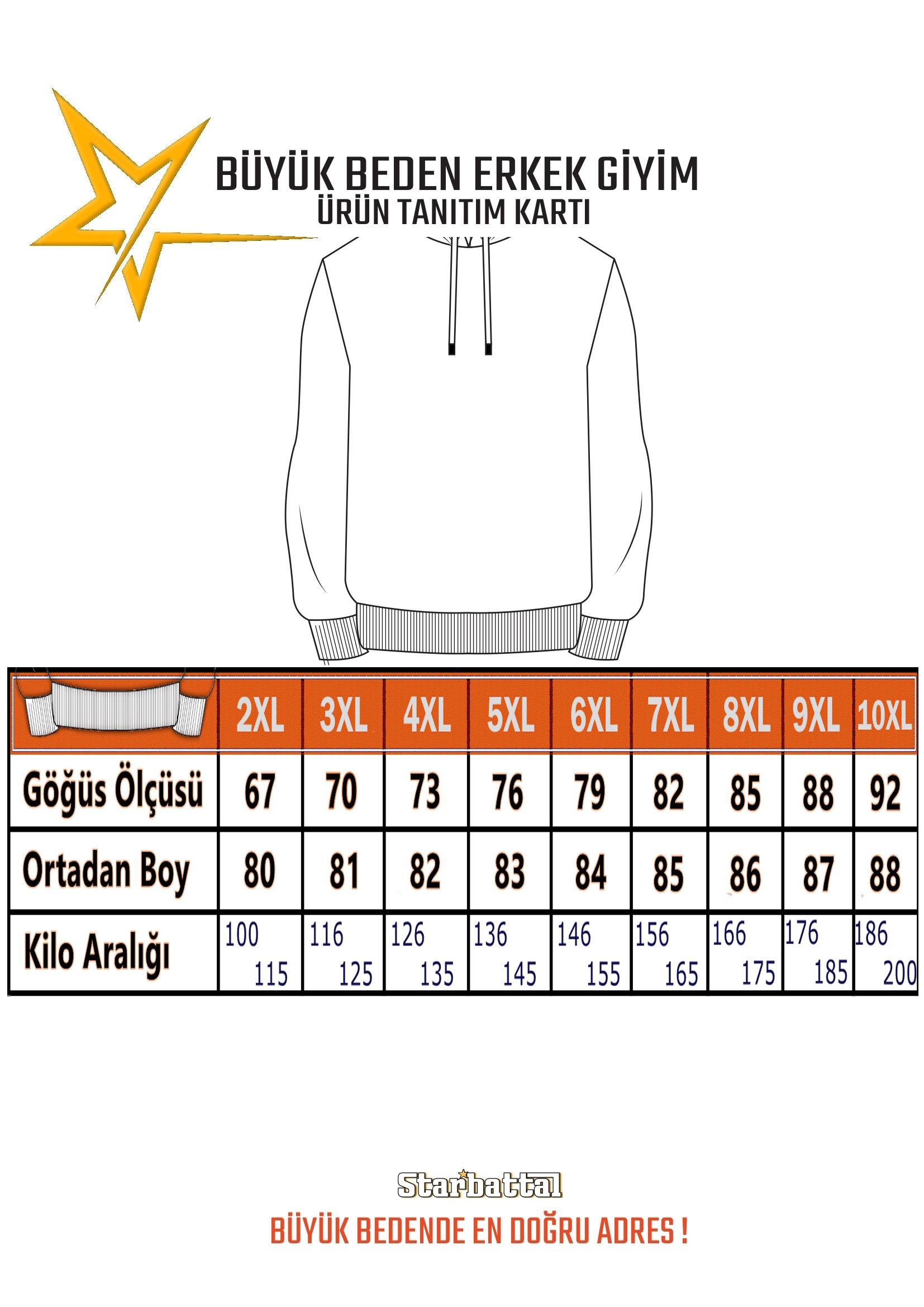 Erkek Büyük Beden Bisiklet Yaka 3ip Sweat Blnciaga 25724 SIYAH