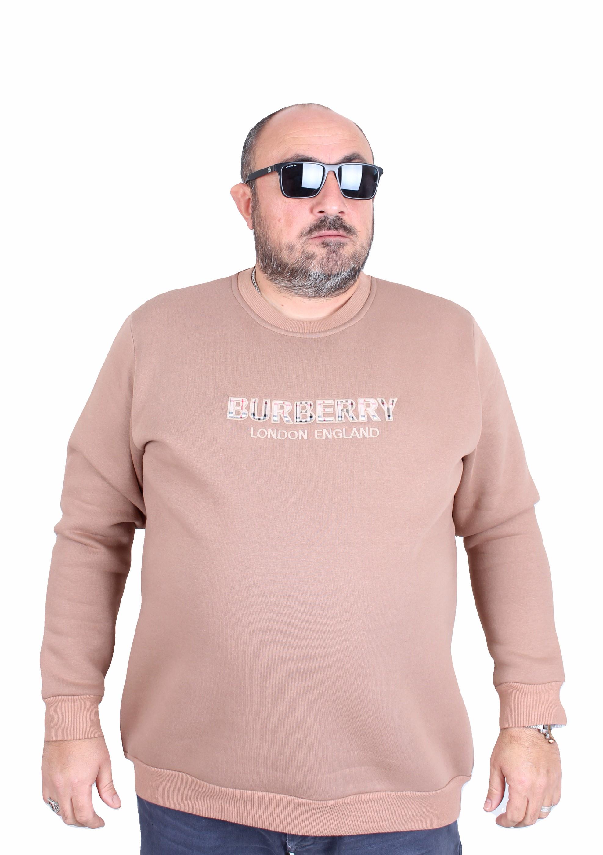 Erkek Büyük Beden Sıfır Yaka 3ip Sweat BRB 24201 S.KAHVE