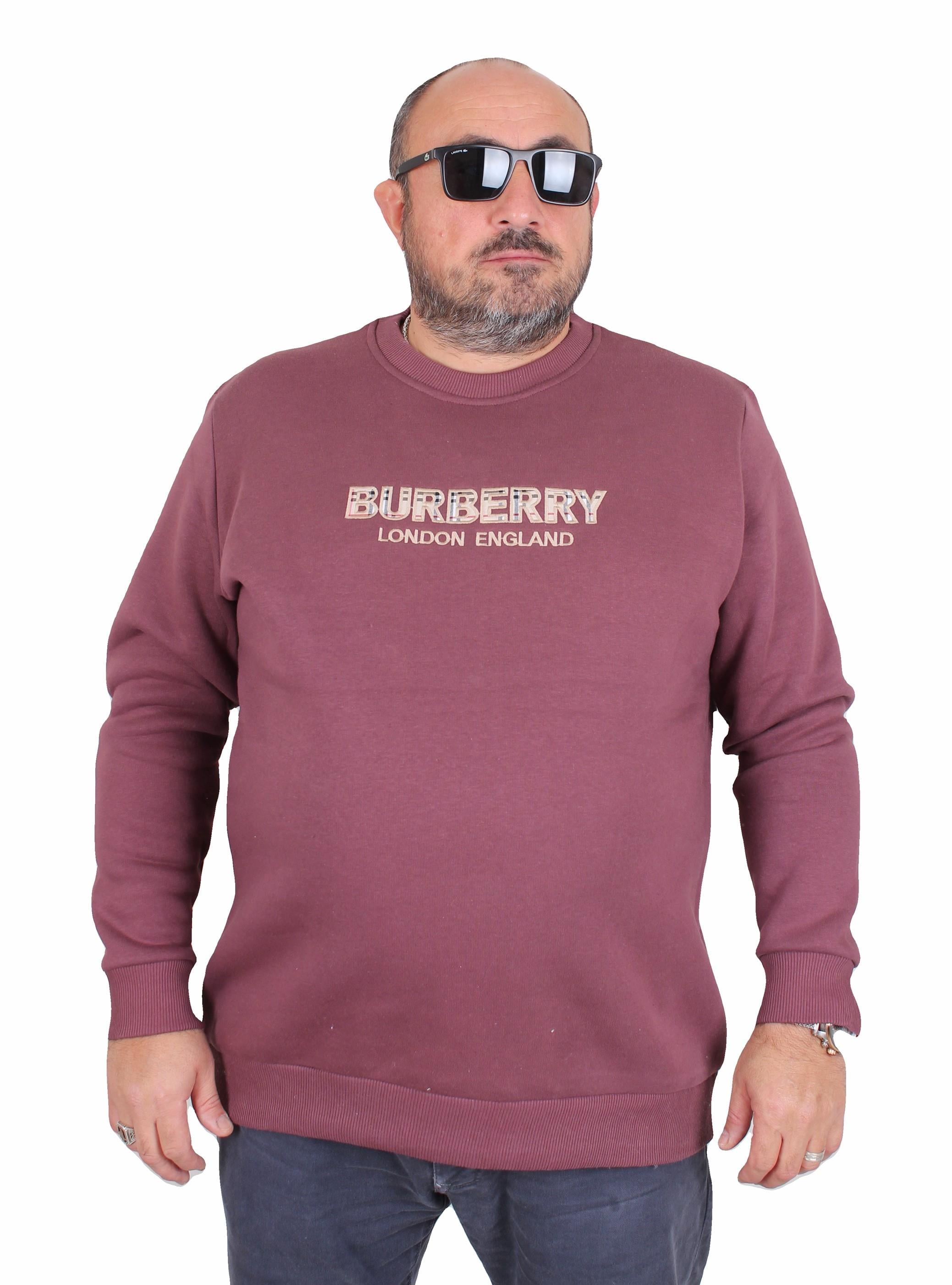 Erkek Büyük Beden Sıfır Yaka 3ip Sweat BRB 24201 Eflatun