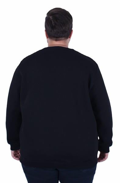 Erkek Büyük Beden Bisiklet Yaka Sweatshirt D&G 25726 SIYAH