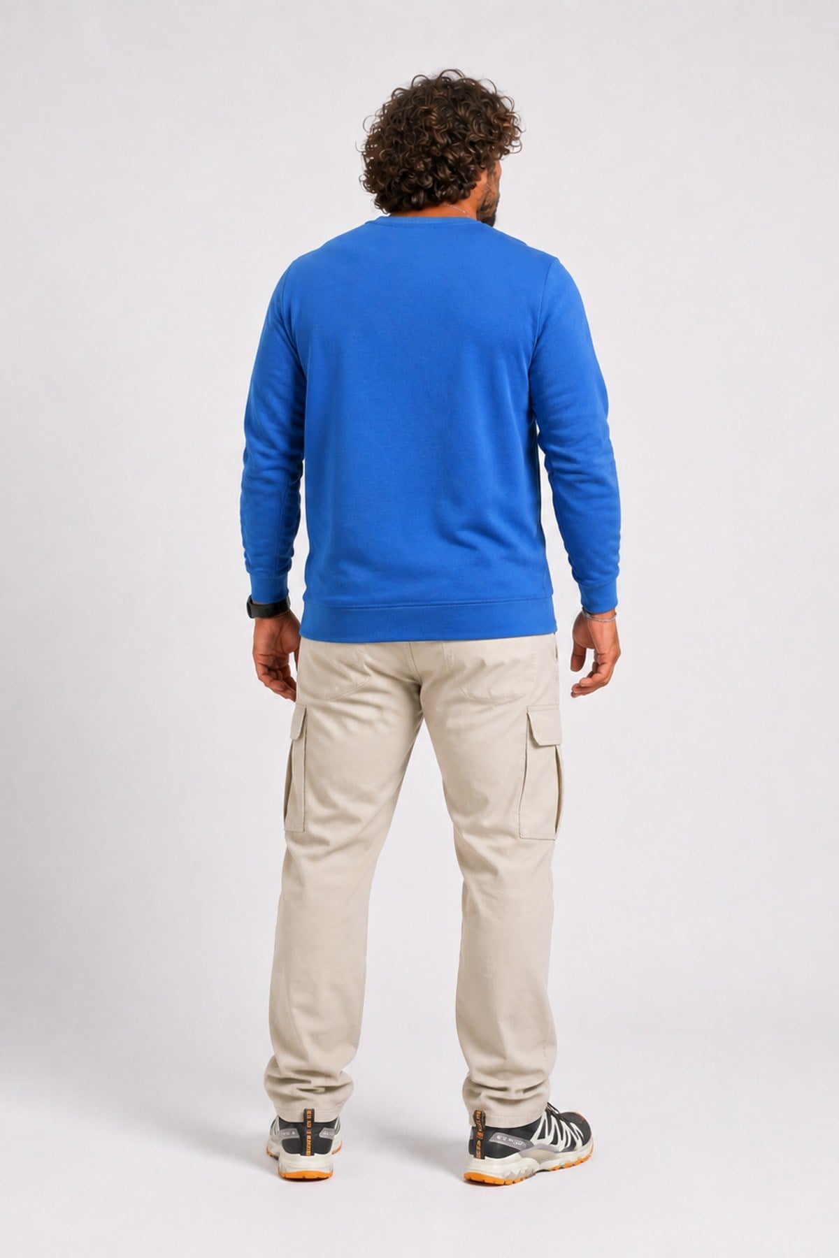 Erkek Büyük Beden Sıfır Yaka Sweat DG 23207 SAKS