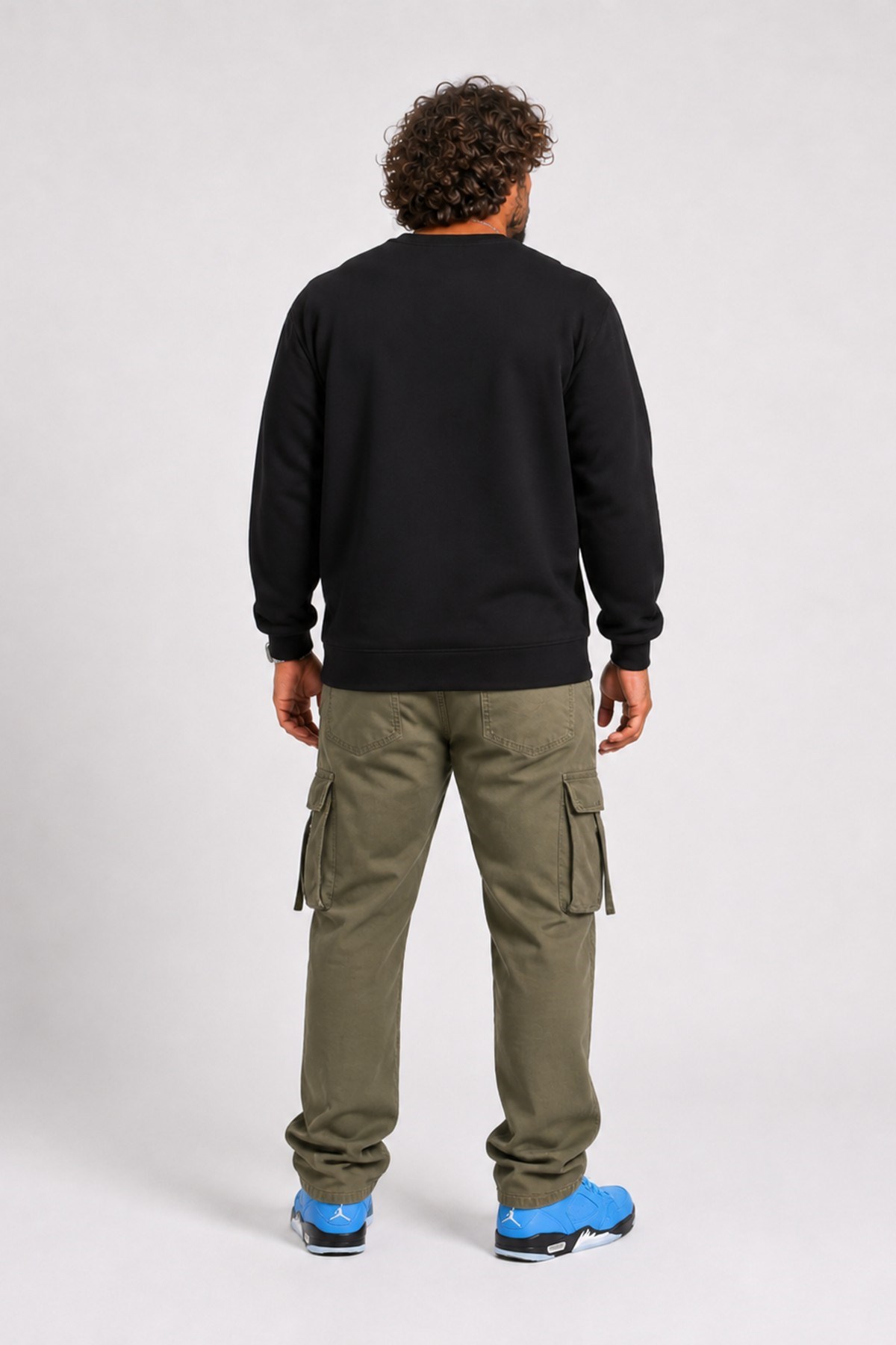 Erkek Büyük Beden Bisiklet Yaka Sweatshirt D&G 25726 SIYAH