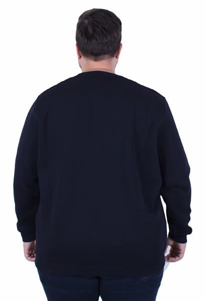 Erkek Büyük Beden Bisiklet Yaka Sweatshirt D&G 25726 LACIVERT